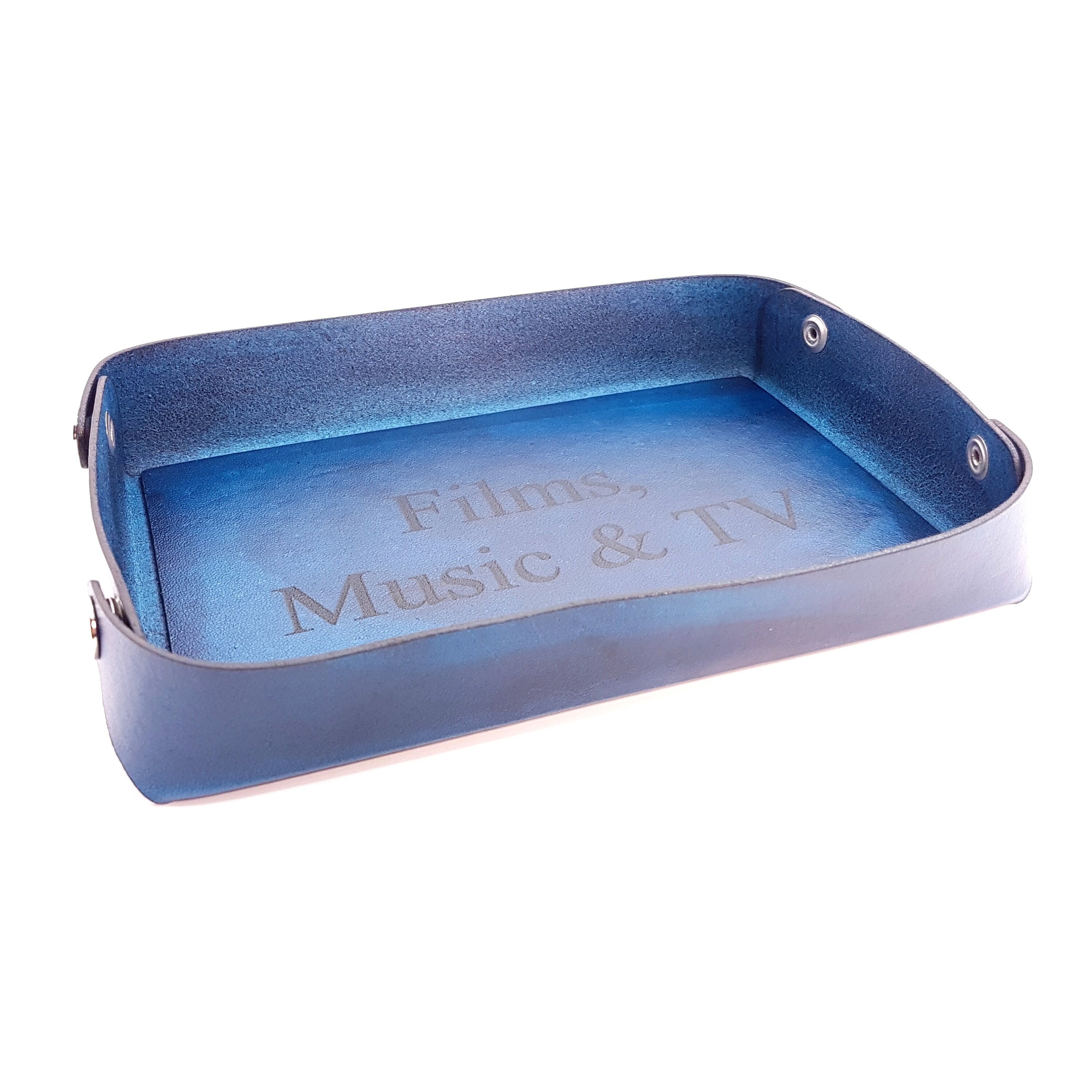 Leather Valet Tray- Leather Desk Tray-Leather Catchall-Desktop Tidy-Remote Control Tray-Anniversary Gift-Engraved Leather Gift