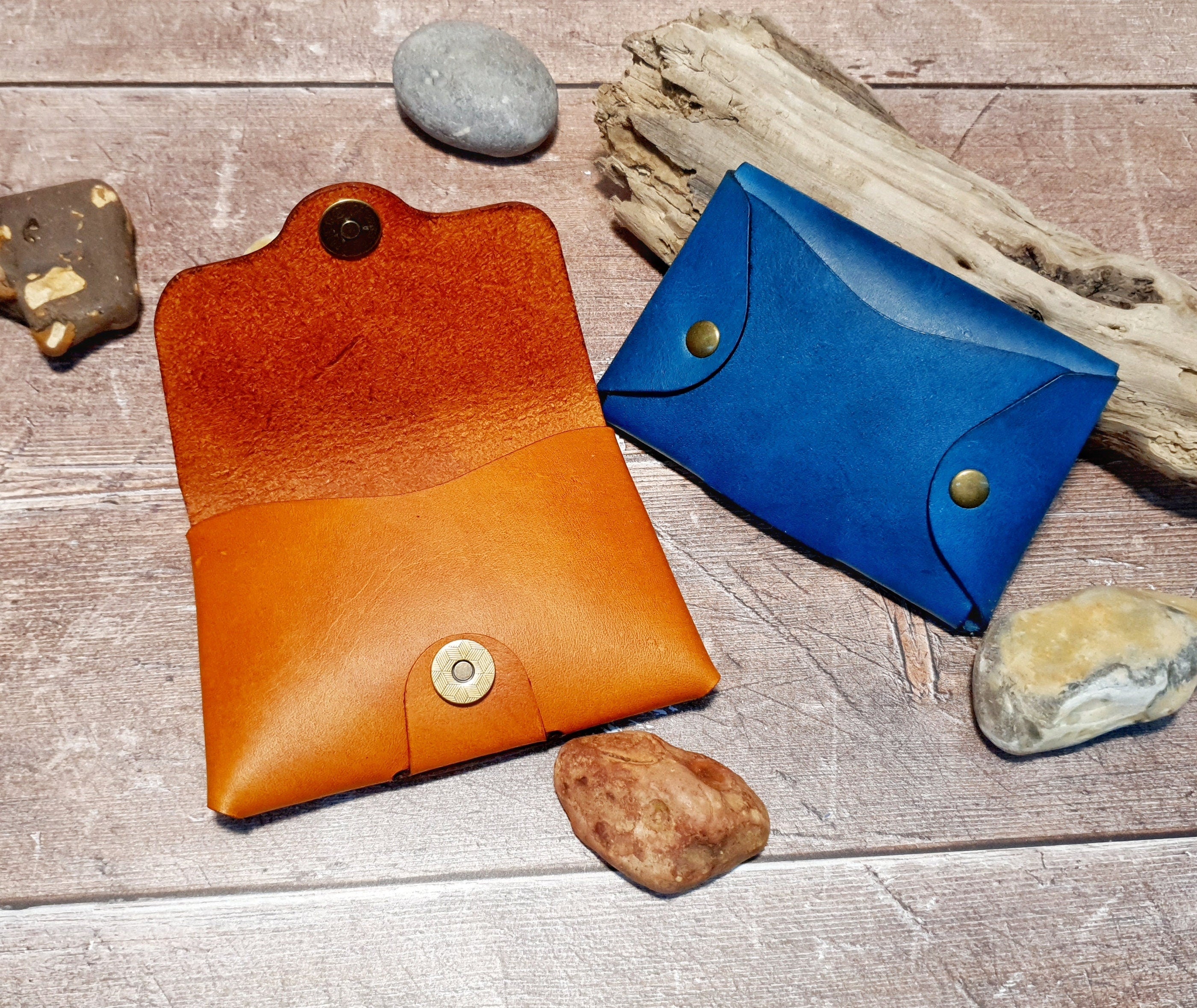 Leather Card Wallet, Handmade Leather Money Purse, Leather Cash Wallet, Magnetic Money Wallet, Stitchless Card Case Money Holder