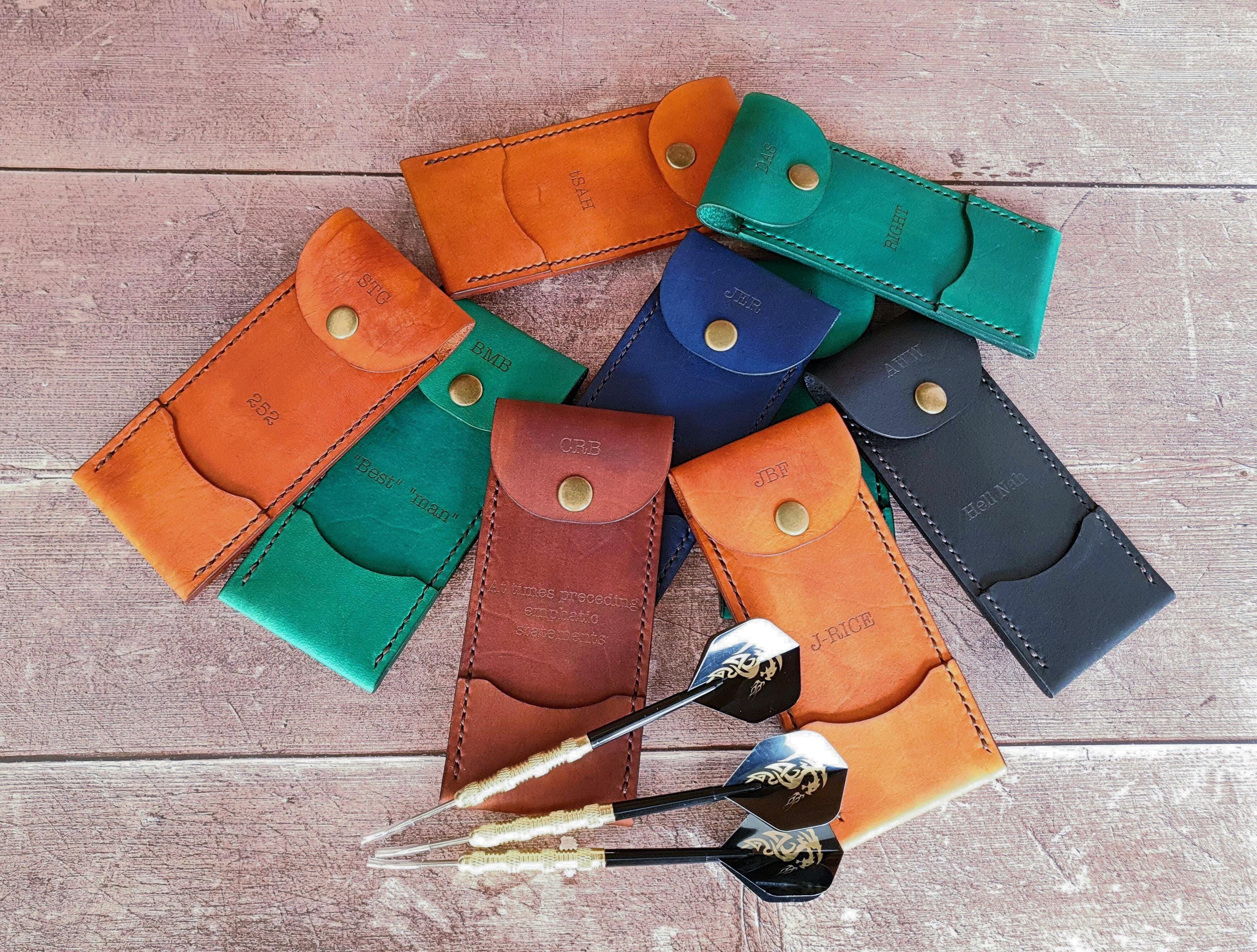 Leather Darts Case, Personalised Leather Darts Wallet, Handcrafted Dart Player Gift, Protective Darts Case, Darts Team Gift, Pro Darts Gift