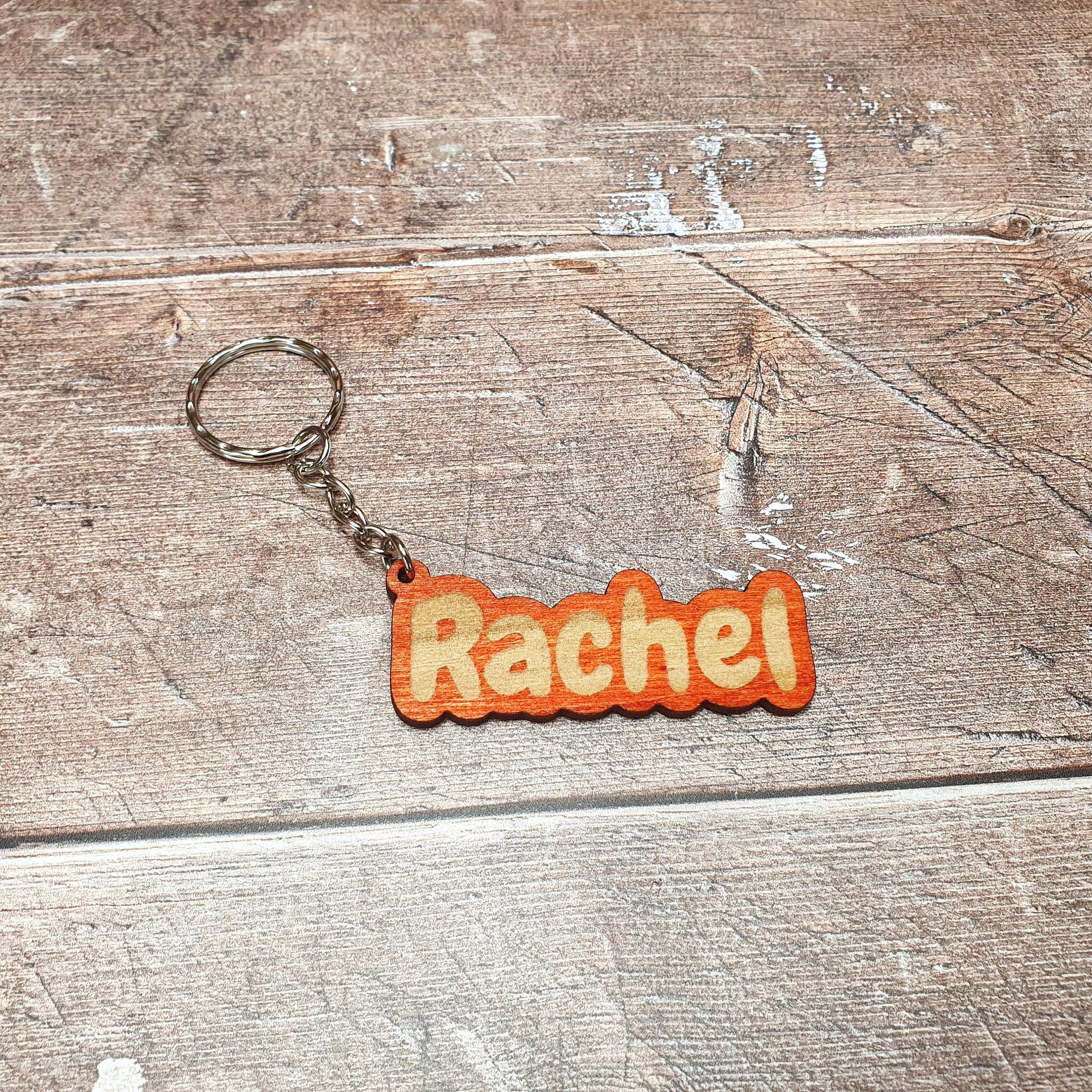 Handmade Custom Engraved Name Keychain Dangles, Personalised Keyrings, Bag Charms, Keychain Name Tag, Name Keyring