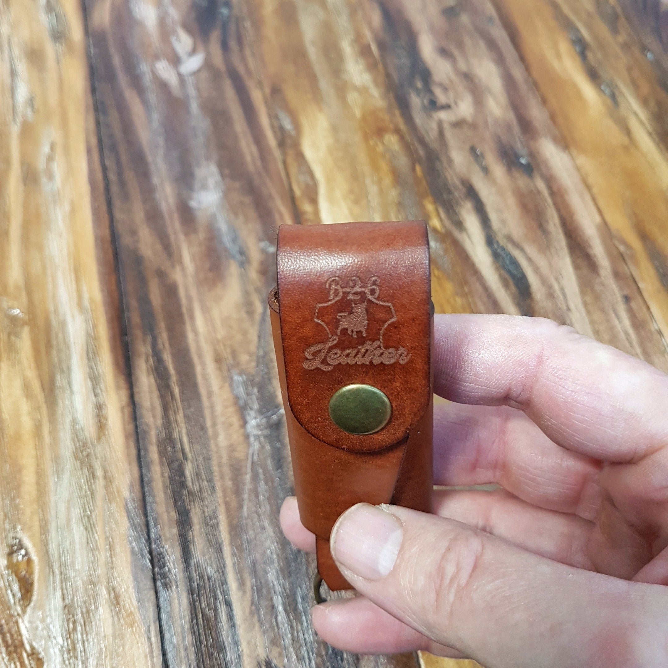 Leather Lighter Case Keyring, Made to Fit BIC, CLIPPER, Handmade Lighter Pouch, Personalised Lighter Sleeve, Button Closure,