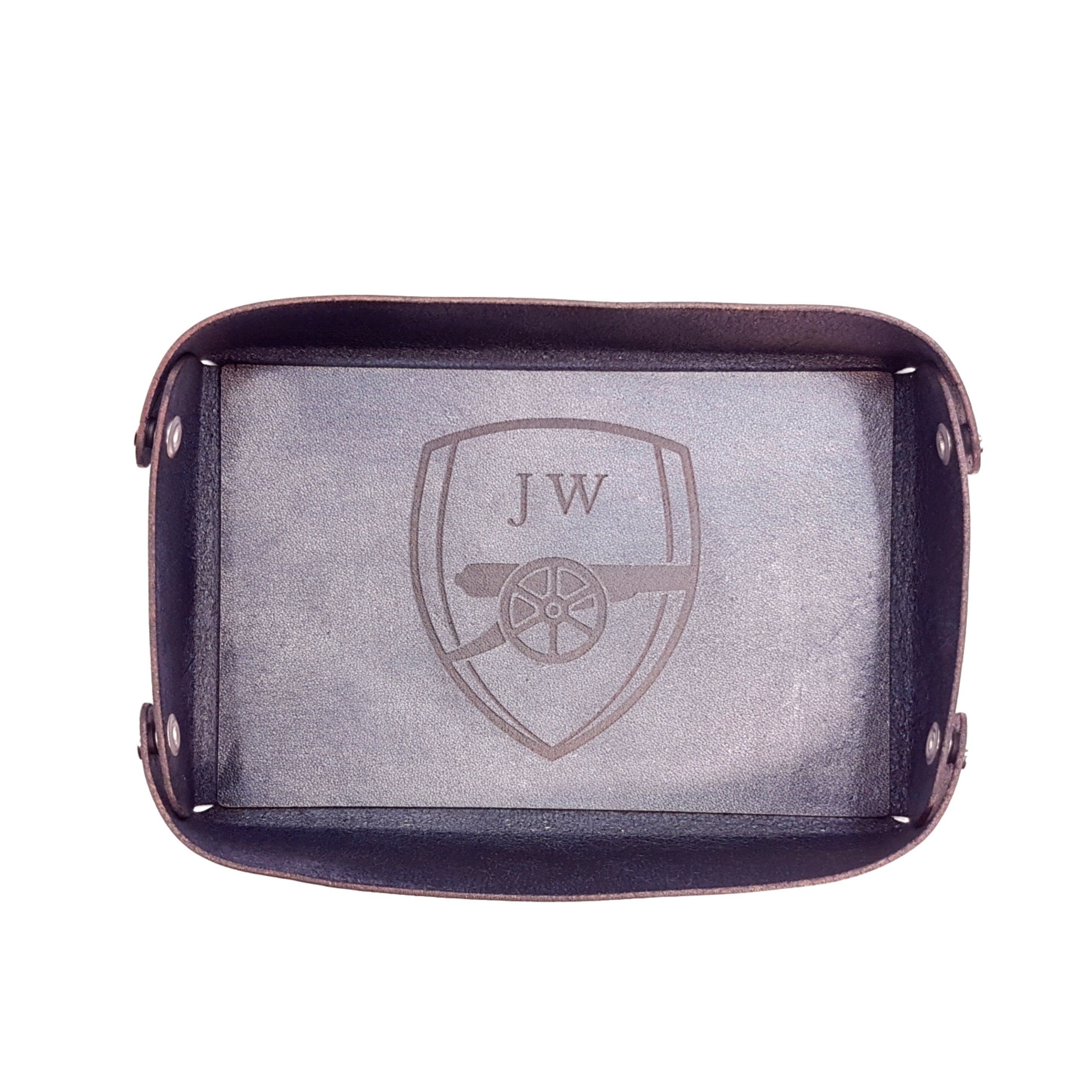 Leather Valet Tray- Leather Desk Tray-Leather Catchall-Desktop Tidy-Remote Control Tray-Anniversary Gift-Engraved Leather Gift