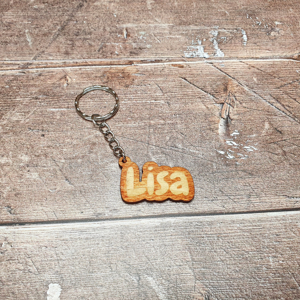 Handmade Custom Engraved Name Keychain Dangles, Personalised Keyrings, Bag Charms, Keychain Name Tag, Name Keyring