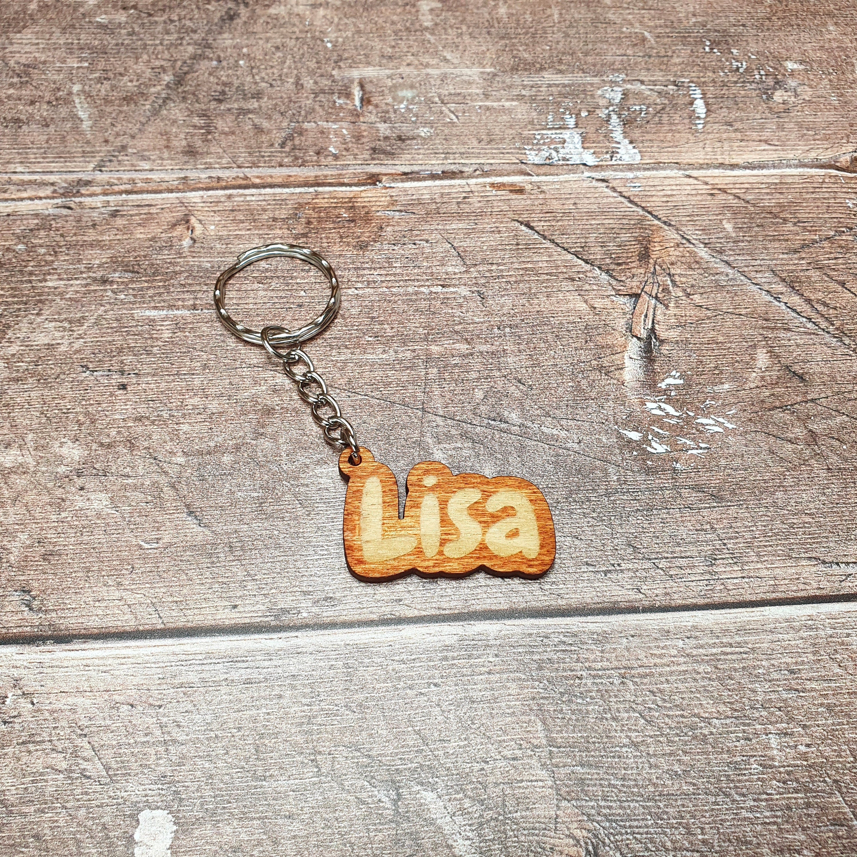 Handmade Custom Engraved Name Keychain Dangles, Personalised Keyrings, Bag Charms, Keychain Name Tag, Name Keyring
