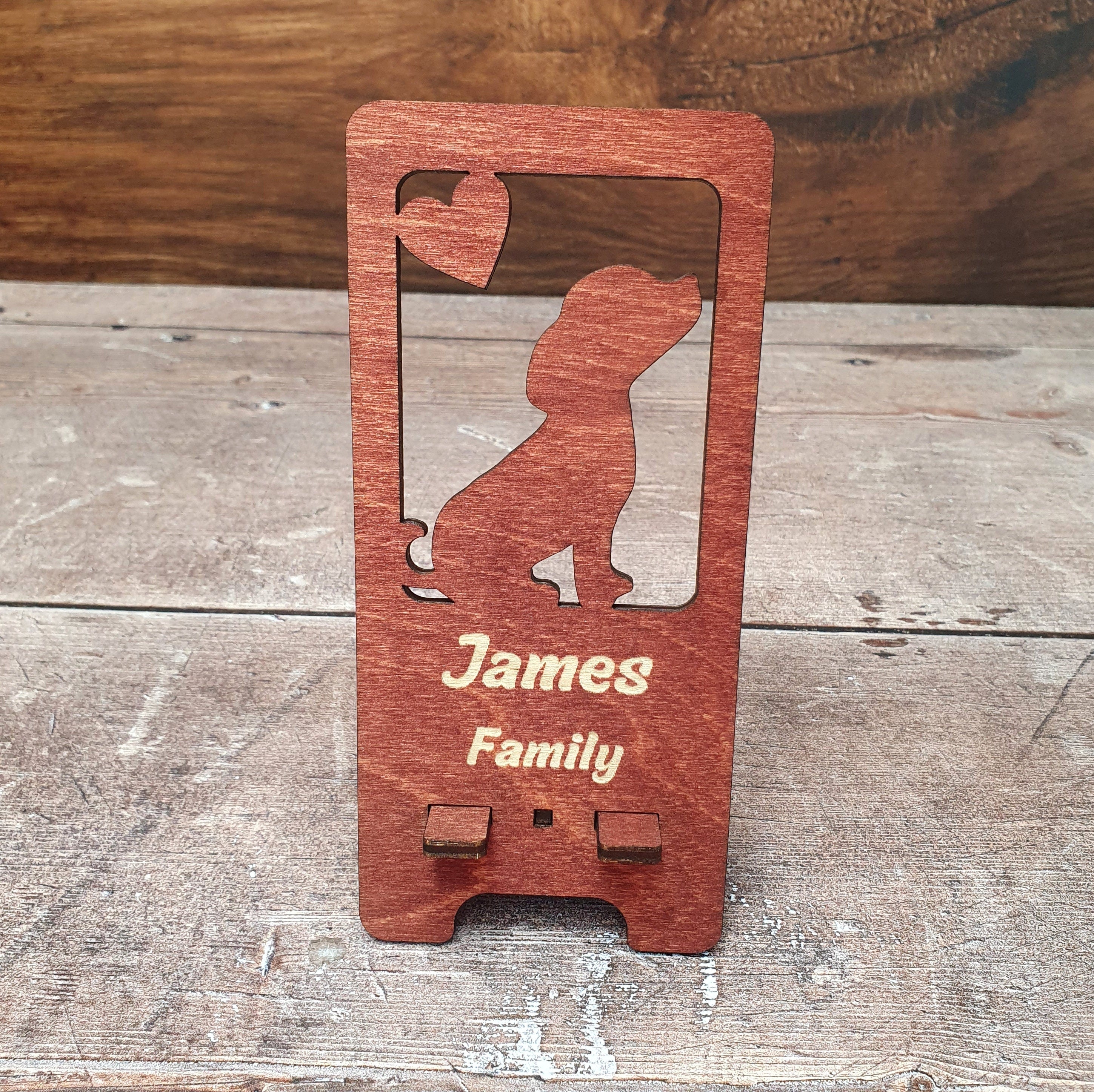 Personalised Wood Phone Stands, Phone holder Gift, Mobile Phone Stand, Collapsible Phone Stand, Birthday Gift, Fathers Day Gift