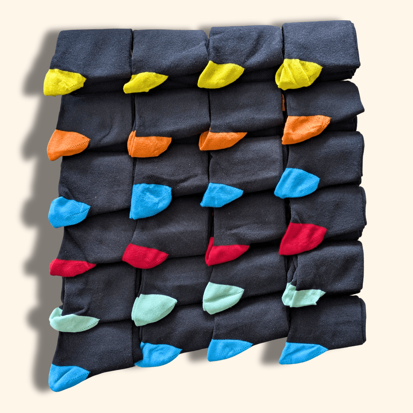 24 Pairs Men's Soft Cotton Colourful Heel Toe Black Argyle Diamond Easycare Comfortable Shoe Socks Flat Toe Seam Durable Work School Business Wear UK 6-11 by Sock Stack