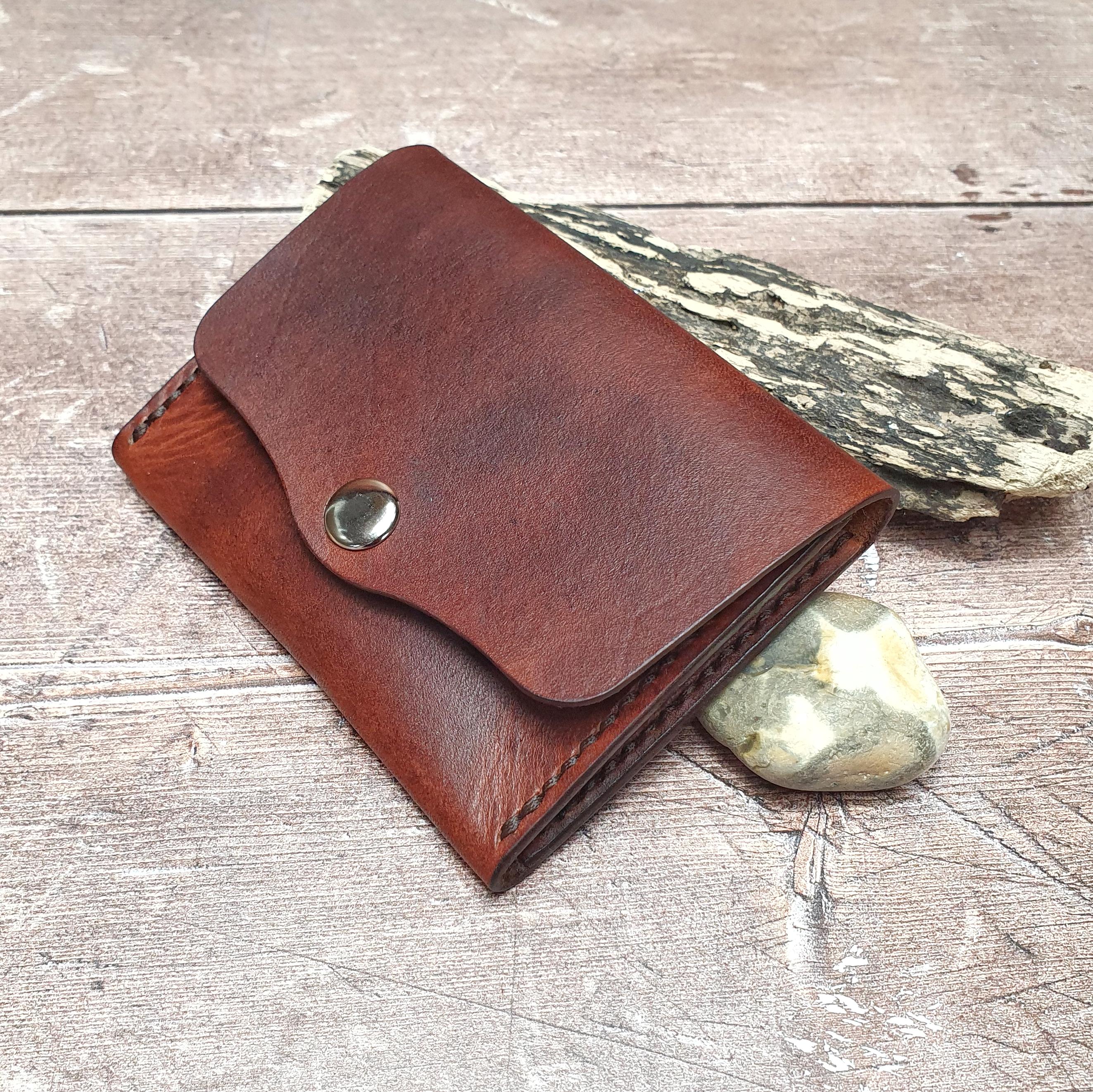 Handcrafted Leather Wallet, Card Wallet, Cash Wallet, Dual Pocket Button Closure Wallet, Personalised Wallet, Expanding Card Holder Case