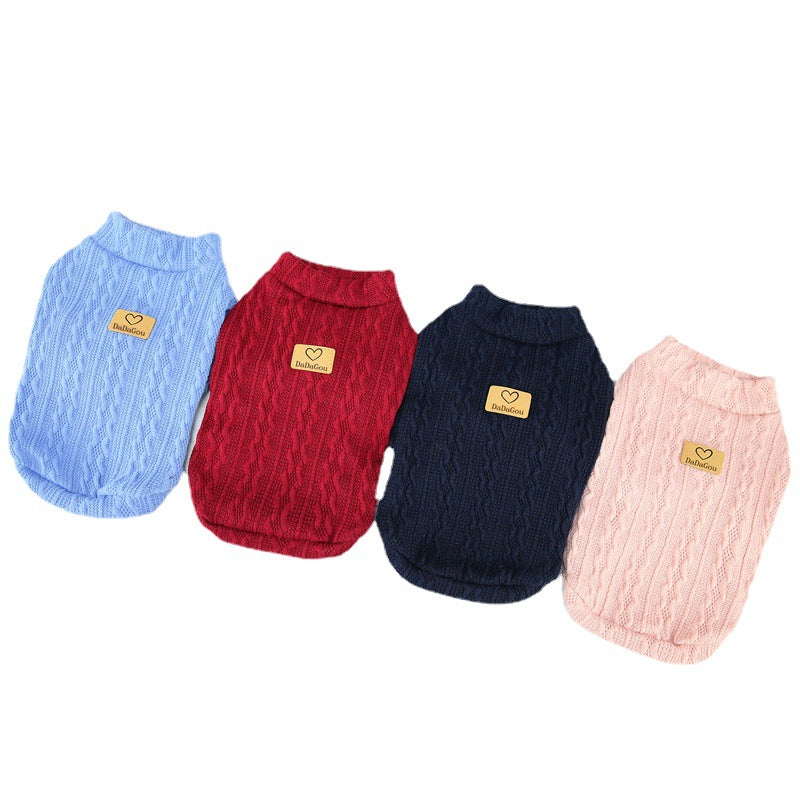 Wool Dog Sweater Warm Autumn Winter Clothing for Small Dogs Pet Supplies