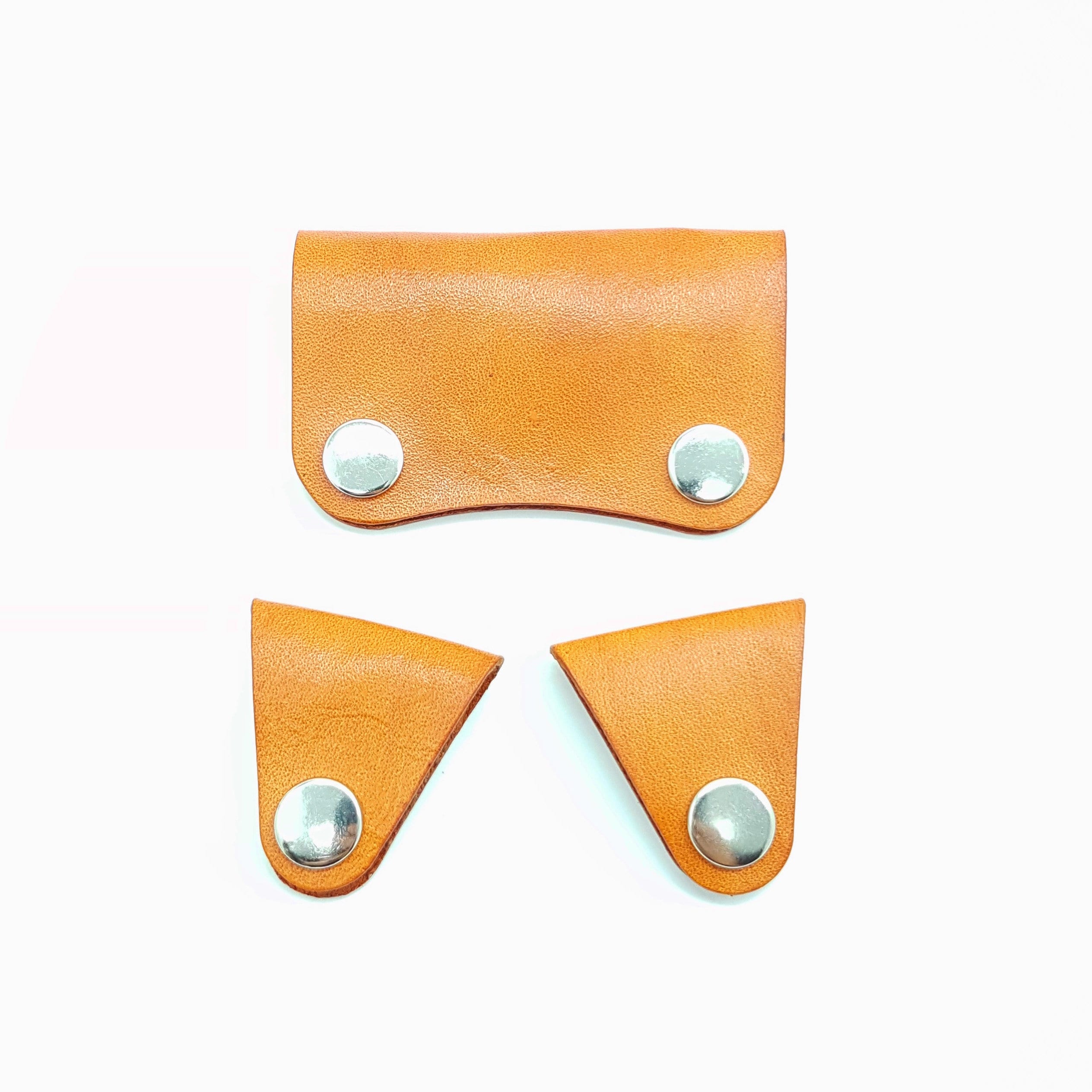 Handmade Leather Cable Organizer Set: Earphone Cord Keeper, Veg Tan Leather