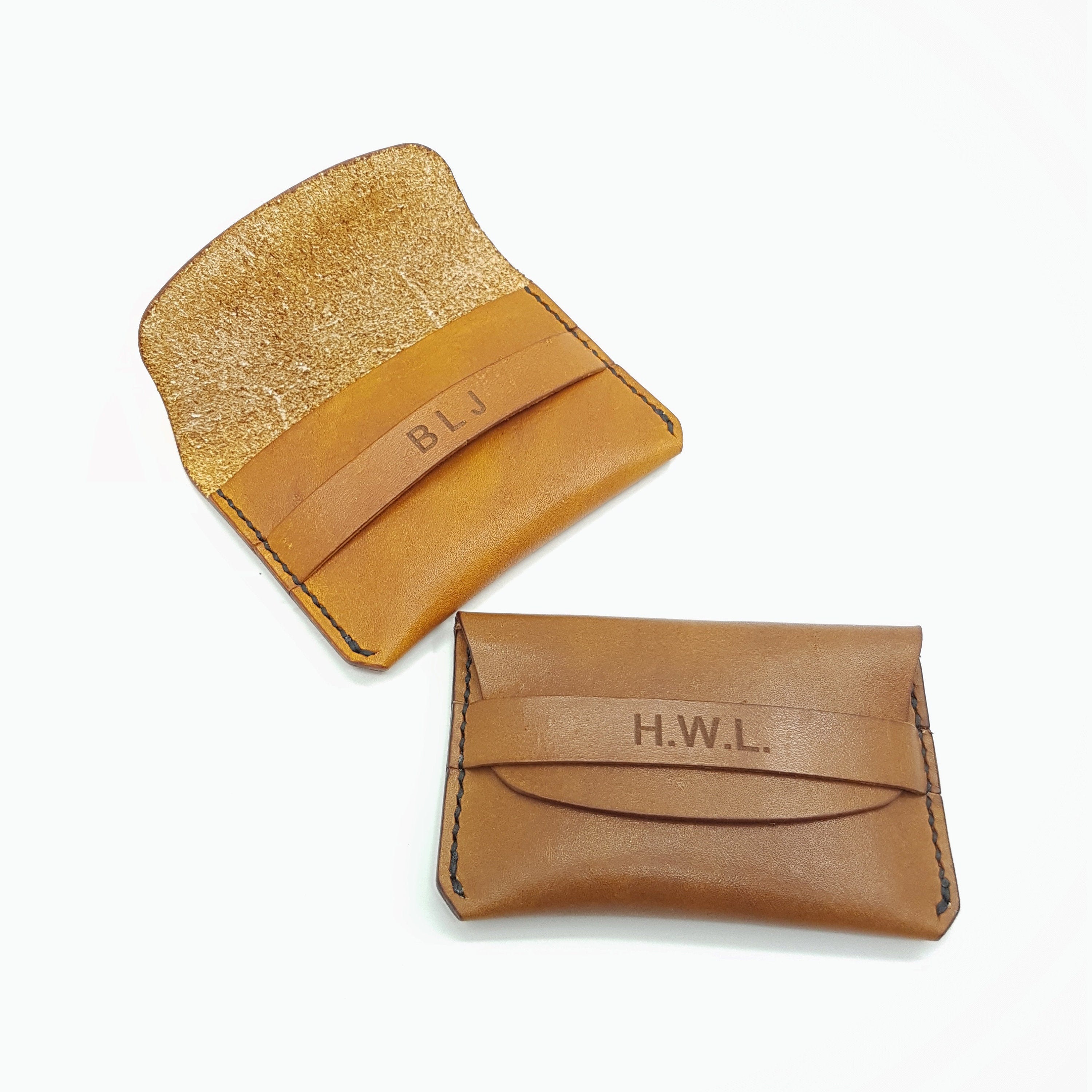 Leather Card Wallet-Full Grain Leather Card Case- Leather Card Holder-Envelope Style Card Wallet-Personalised Leather Gift-Christmas Gift