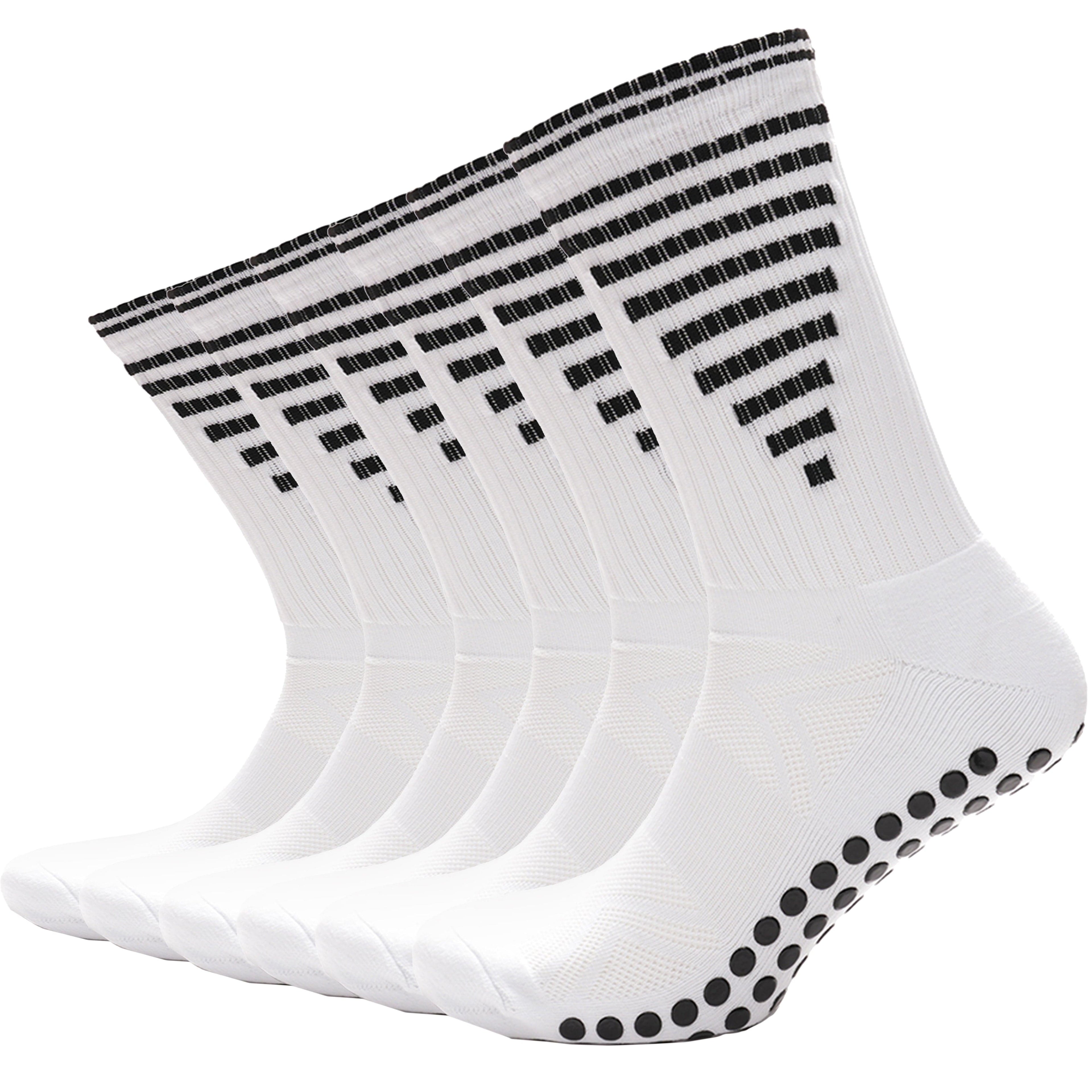 3 Pairs White Anti Slip Football Grip Socks for Men Sports Socks for Gym Running Yoga Trekking Hiking by  Sock Stack