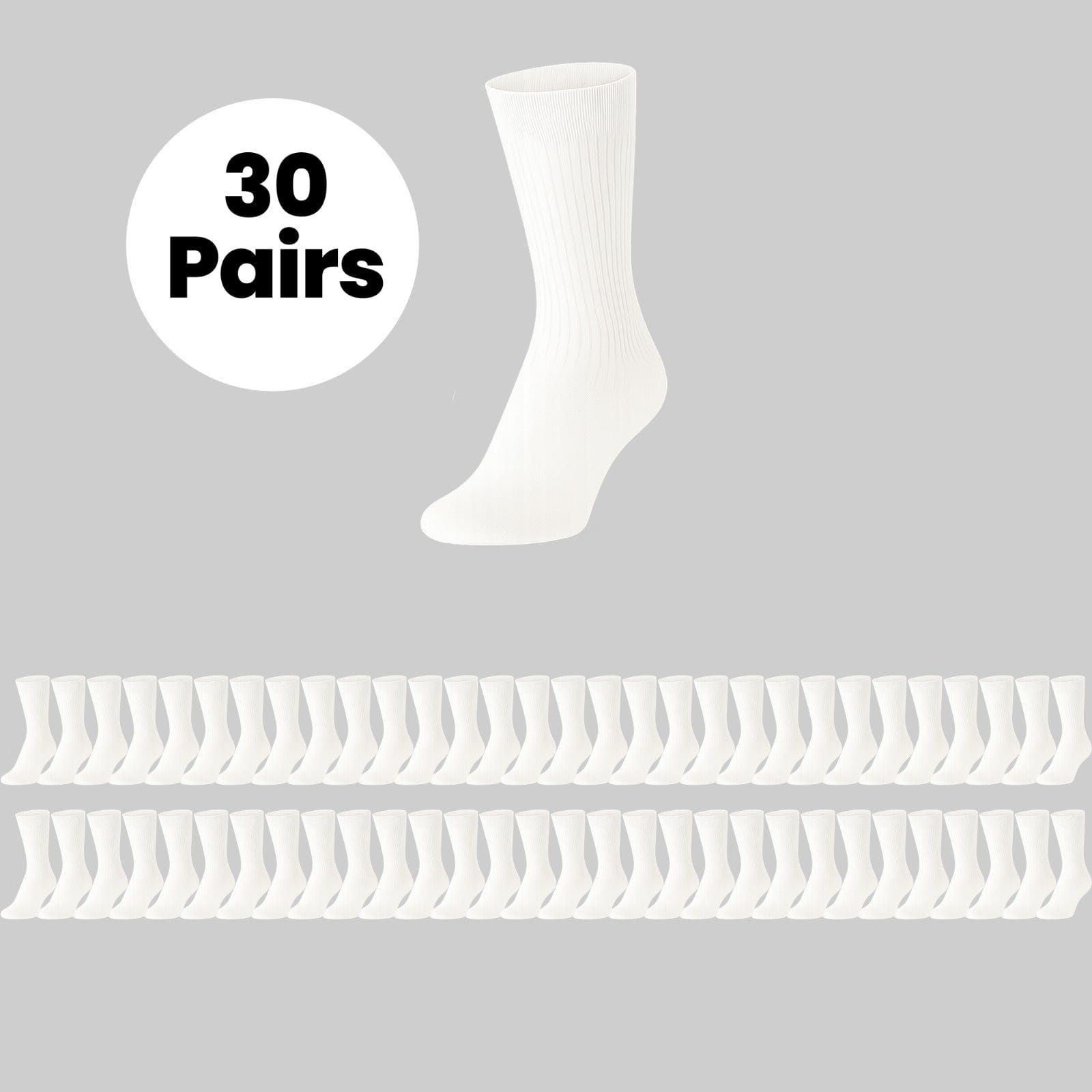 30 Pairs Mens Cotton Rich Performance Sport Socks Outdoor Athletics Running Hiking Football Black Grey White Sock Cushioned Anti-Blister Moisture-Wicking Breathable Comfortable UK 6-11 by Sock Stack