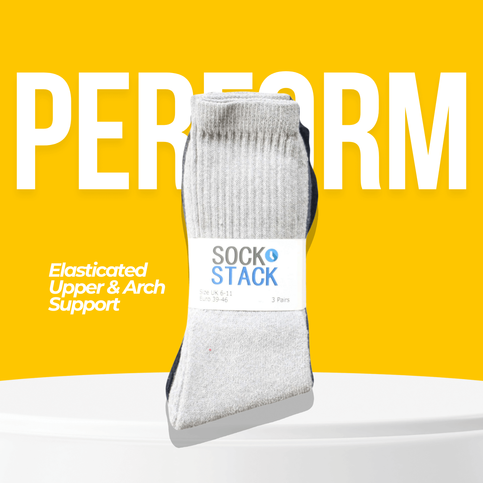 30 Pairs Mens Cotton Rich Performance Sport Socks Outdoor Athletics Running Hiking Football Black Grey White Sock Cushioned Anti-Blister Moisture-Wicking Breathable Comfortable UK 6-11 by Sock Stack