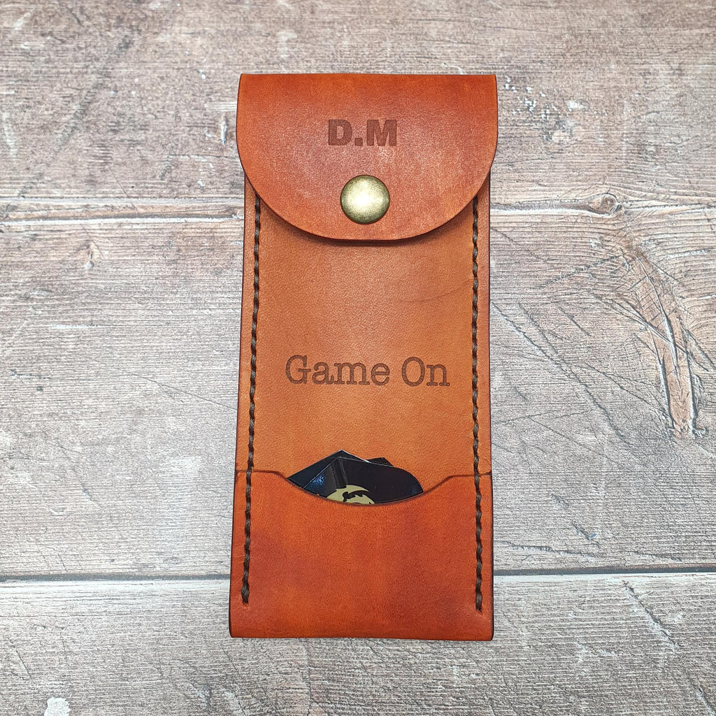 Leather Darts Pouch, Personalised Leather Darts Wallet, Handcrafted Dart Player Gift, Protective Darts Case, Darts Tournament Gift