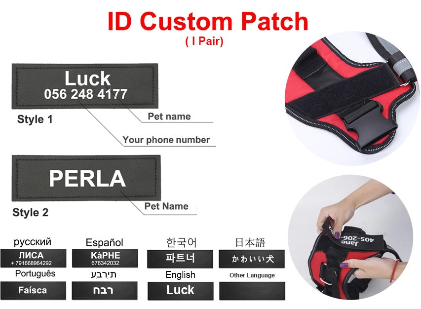 Personalised No-Pull Dog Harness with Reflective Strip