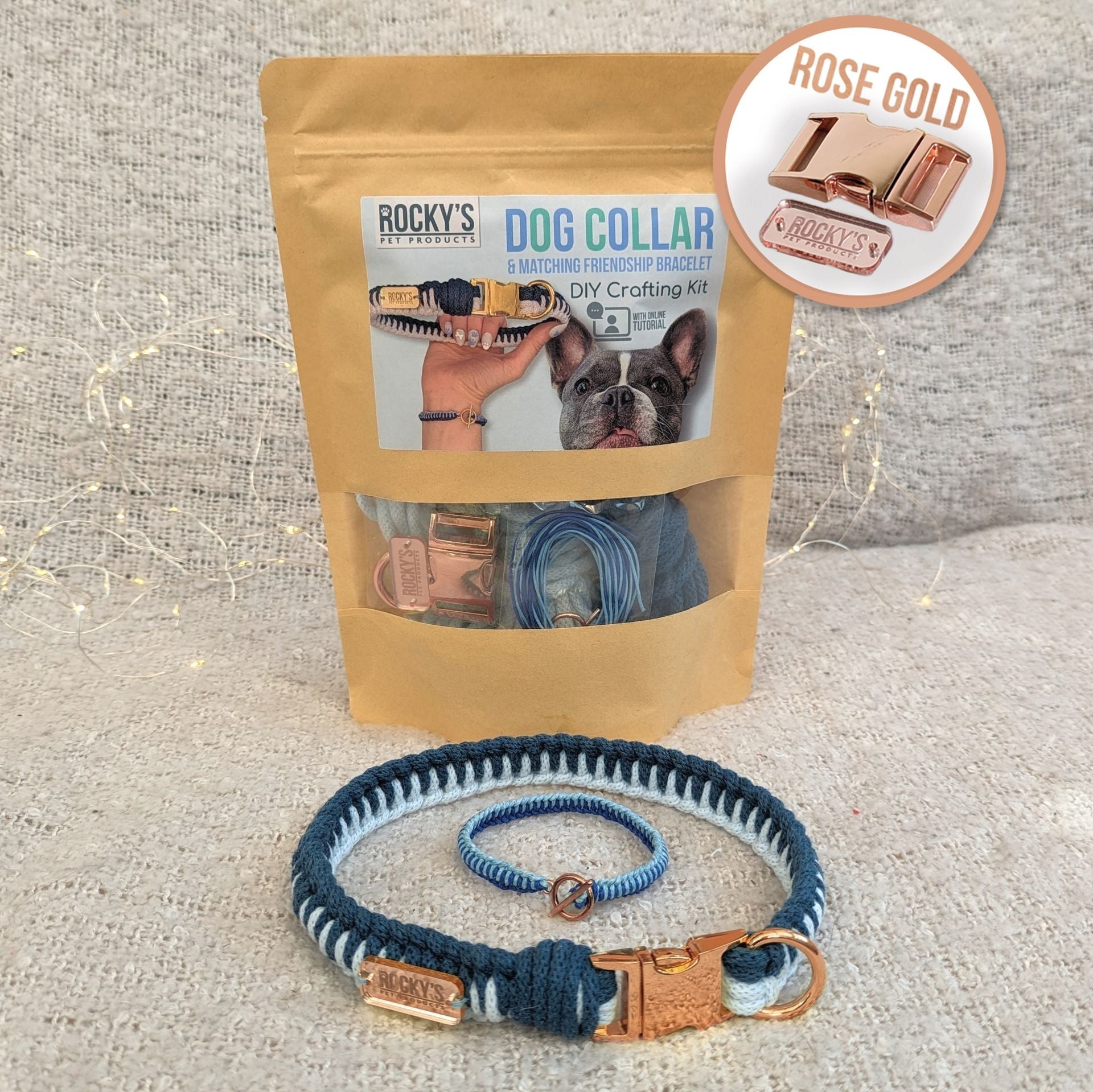 Make Your Own Dog Collar & Friendship Bracelet Craft Kit - BLUE