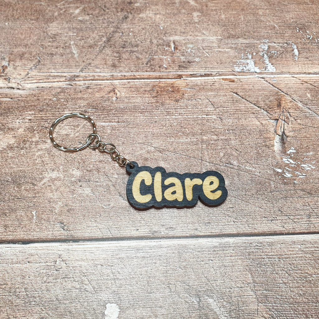 Handmade Custom Engraved Name Keychain Dangles, Personalised Keyrings, Bag Charms, Keychain Name Tag, Name Keyring