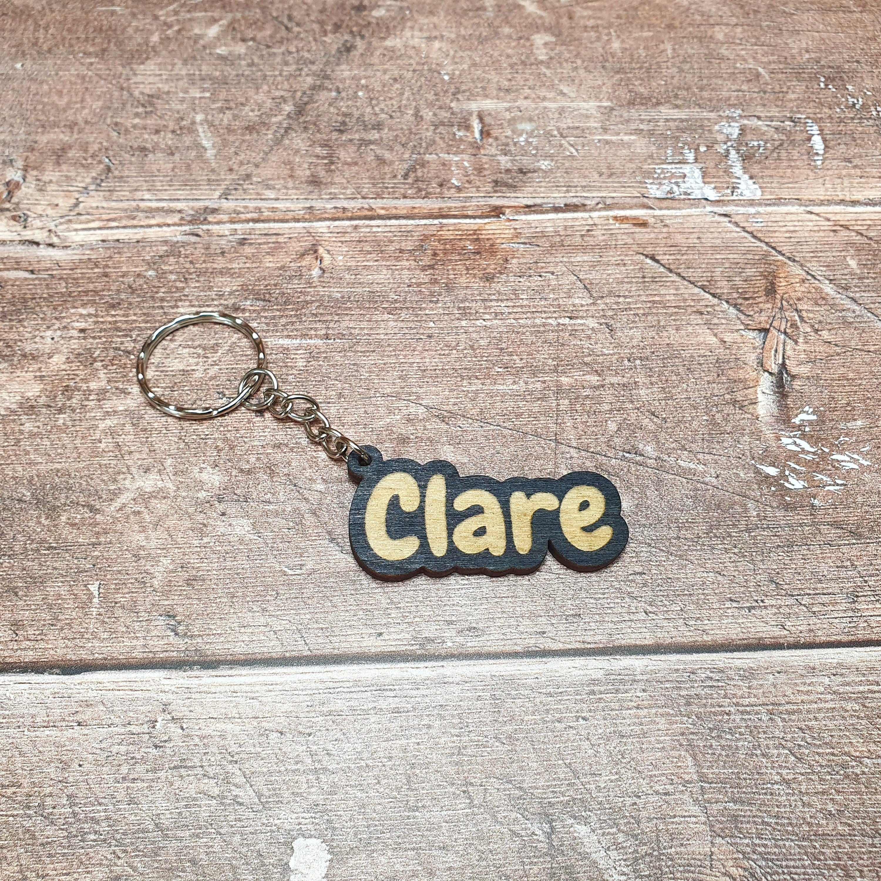 Handmade Custom Engraved Name Keychain Dangles, Personalised Keyrings, Bag Charms, Keychain Name Tag, Name Keyring