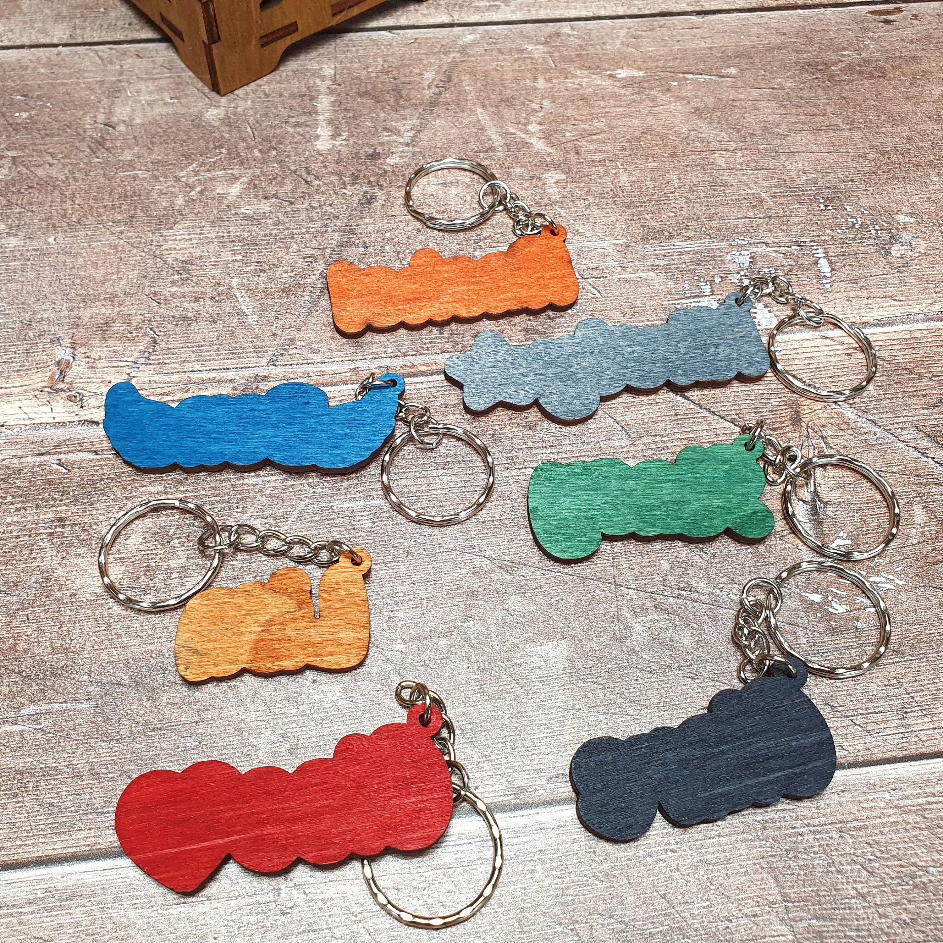 Handmade Custom Engraved Name Keychain Dangles, Personalised Keyrings, Bag Charms, Keychain Name Tag, Name Keyring