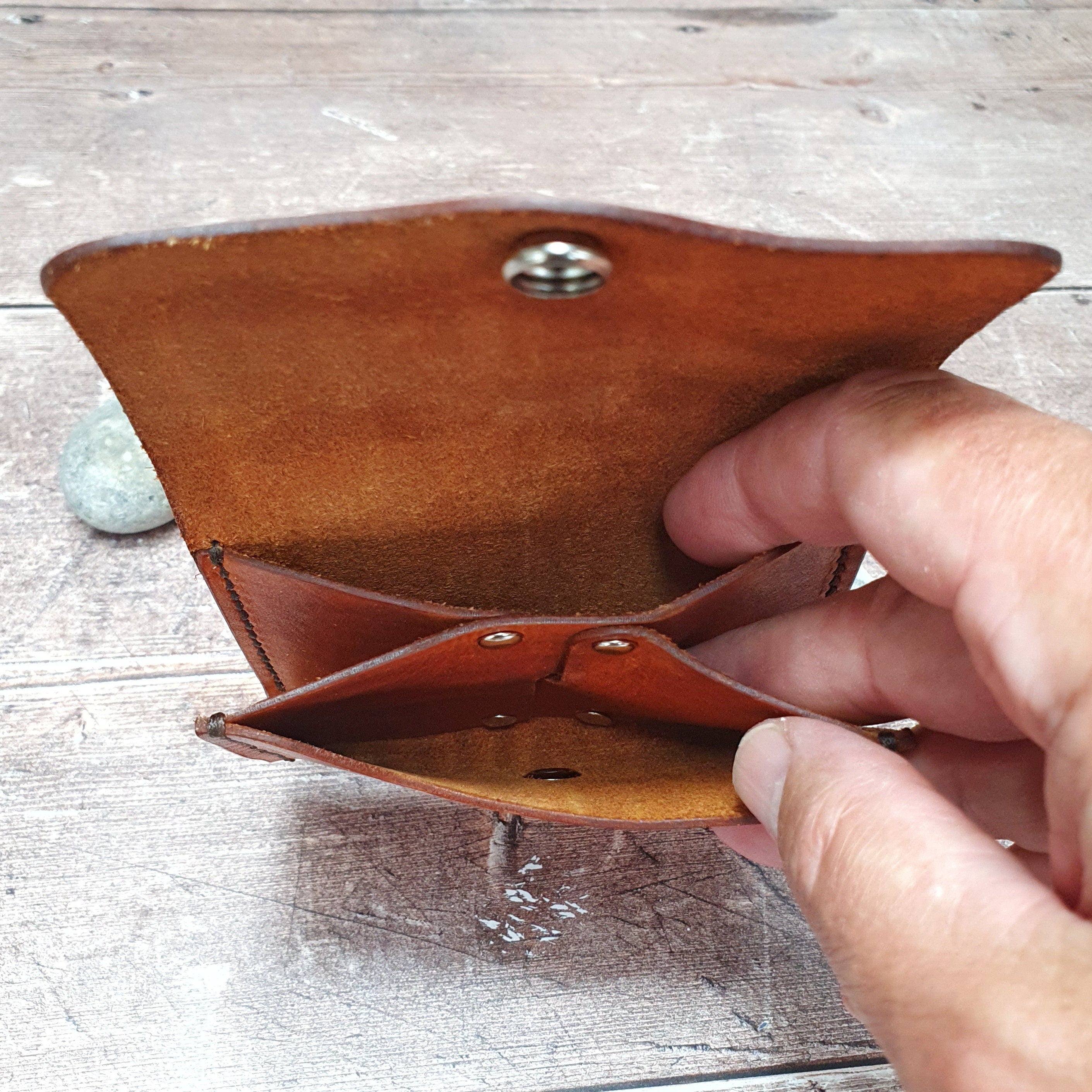 Handcrafted Leather Wallet, Card Wallet, Cash Wallet, Dual Pocket Button Closure Wallet, Personalised Wallet, Expanding Card Holder Case