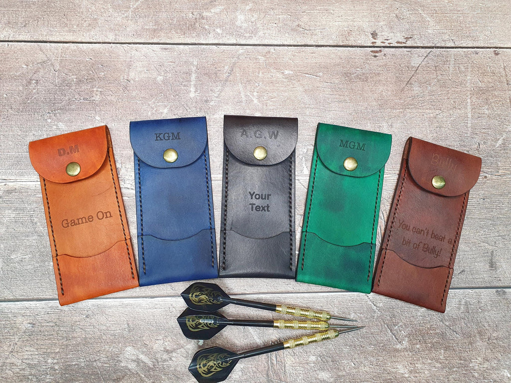 Leather Darts Case, Personalised Leather Darts Wallet, Handcrafted Dart Player Gift, Protective Darts Case, Darts Team Gift, Pub Darts Gift