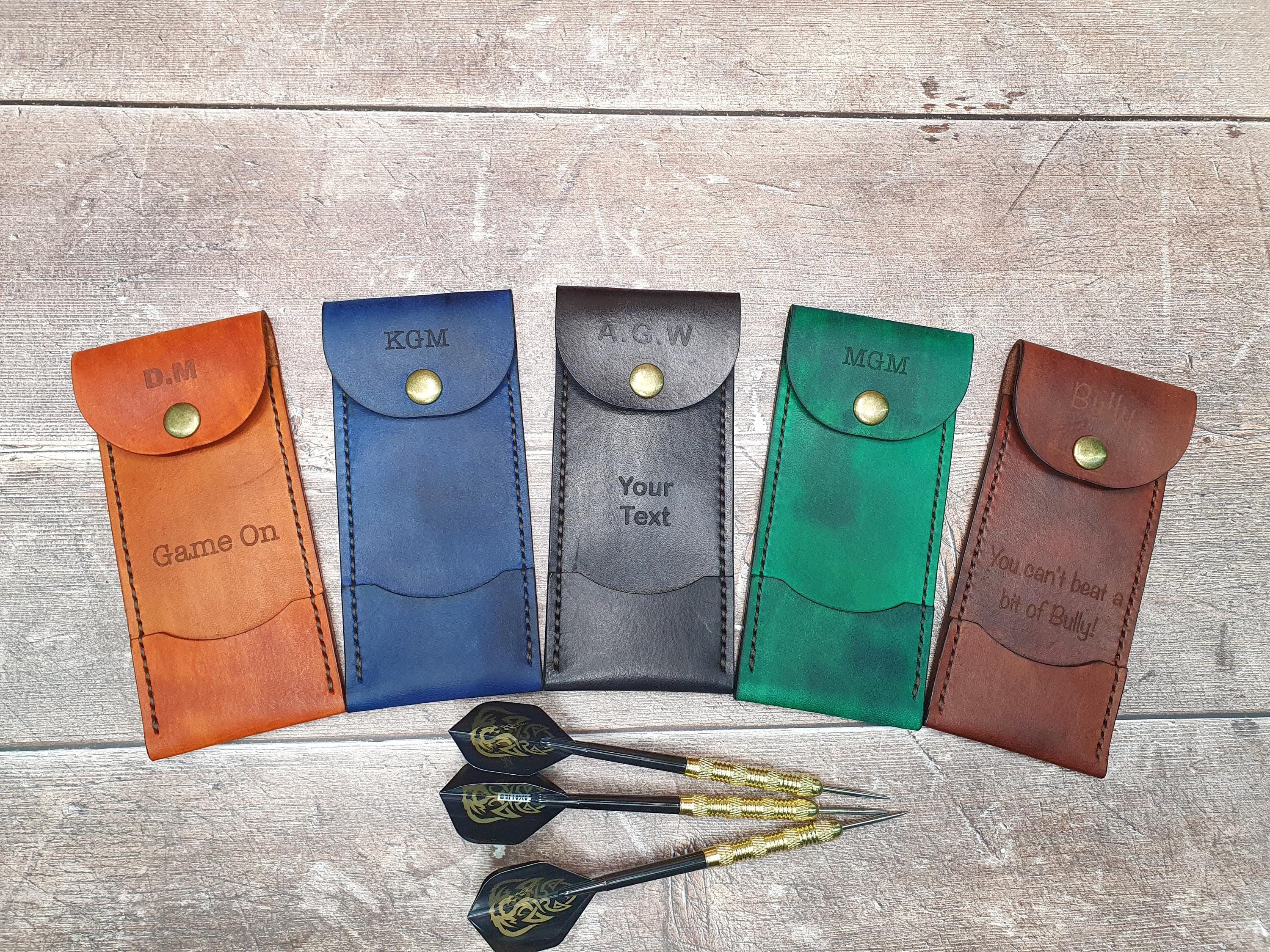 Leather Darts Case, Personalised Leather Darts Wallet, Handcrafted Dart Player Gift, Protective Darts Case, Darts Team Gift, Pub Darts Gift