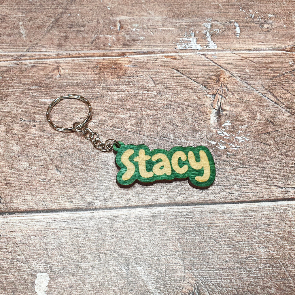 Handmade Custom Engraved Name Keychain Dangles, Personalised Keyrings, Bag Charms, Keychain Name Tag, Name Keyring