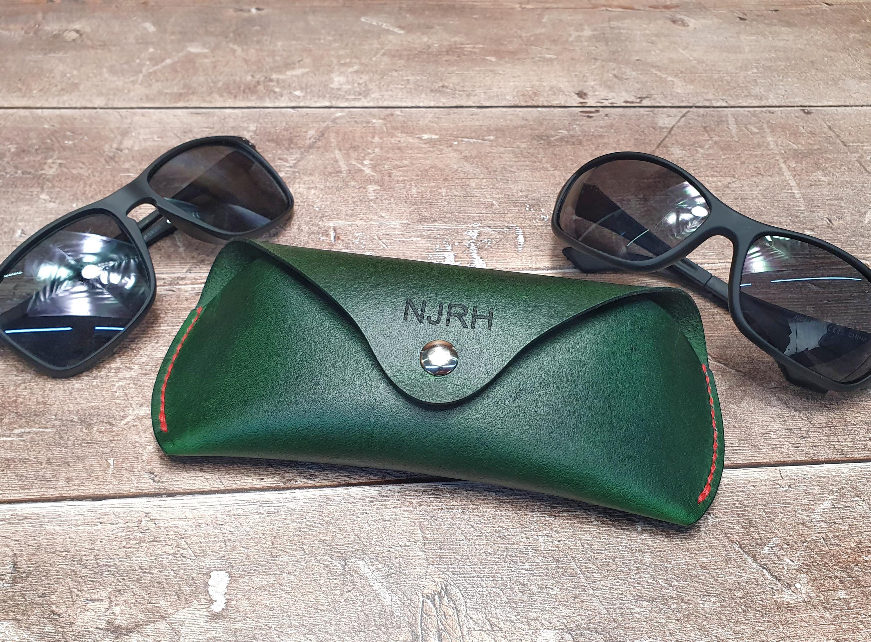Personalised Leather Glasses Case-Protective specs Case-Handcrafted Glasses Case-Sunglasses Case-Magnetic Button