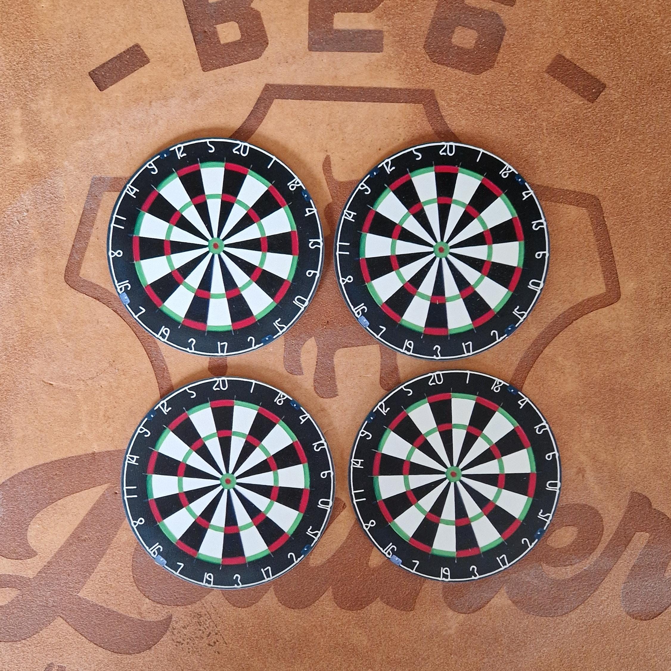 Dart Board Theme Drinks Coasters, Wooden Coasters, Darts Coasters for Beer Glass, Sporting Coaster for Mugs