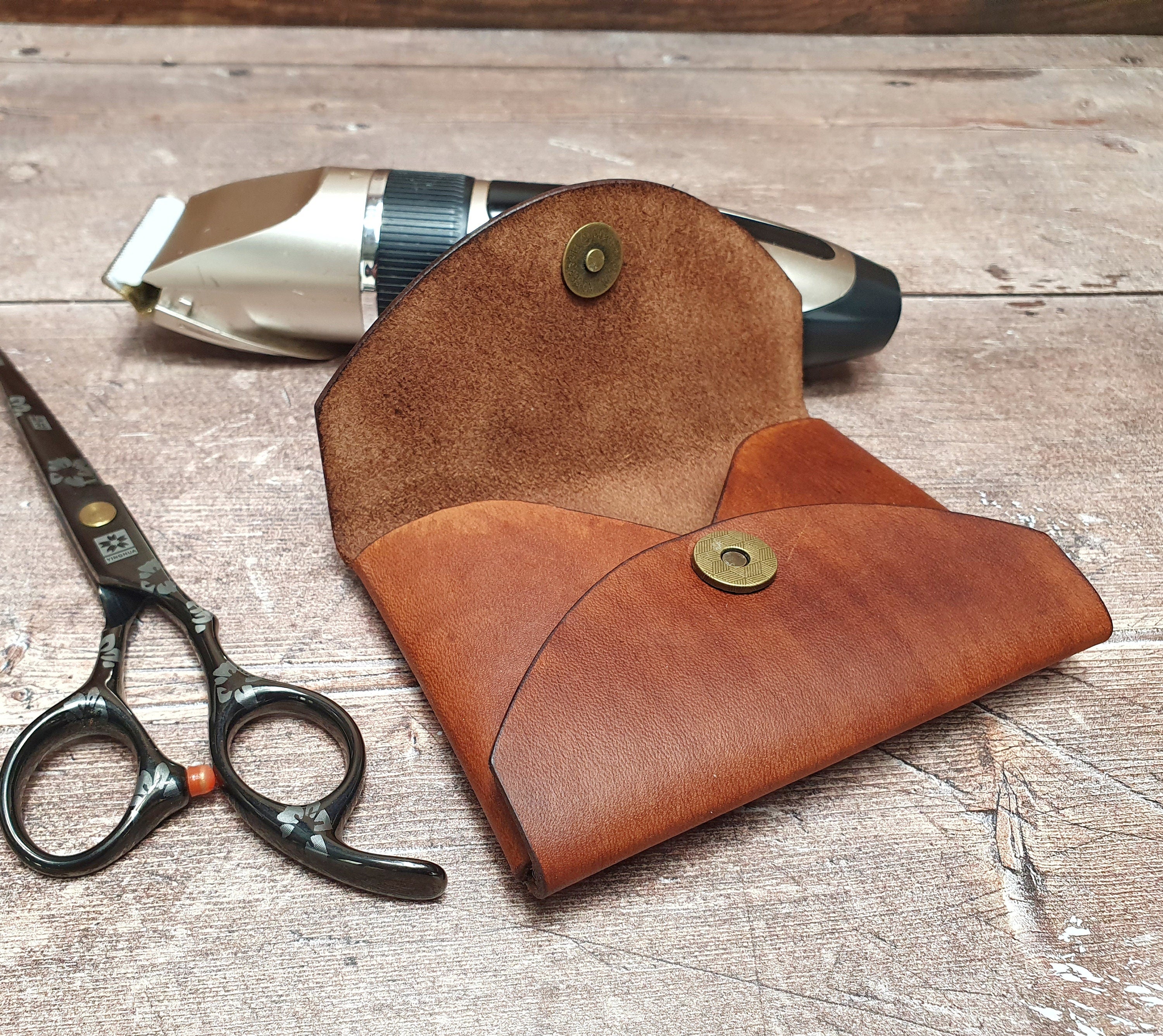 Men's Leather Beard/Hair Comb Carry Case, Handmade Leather Beard Comb Holder, Men's Grooming Gift, Personalised Comb Case, Magnetic Button