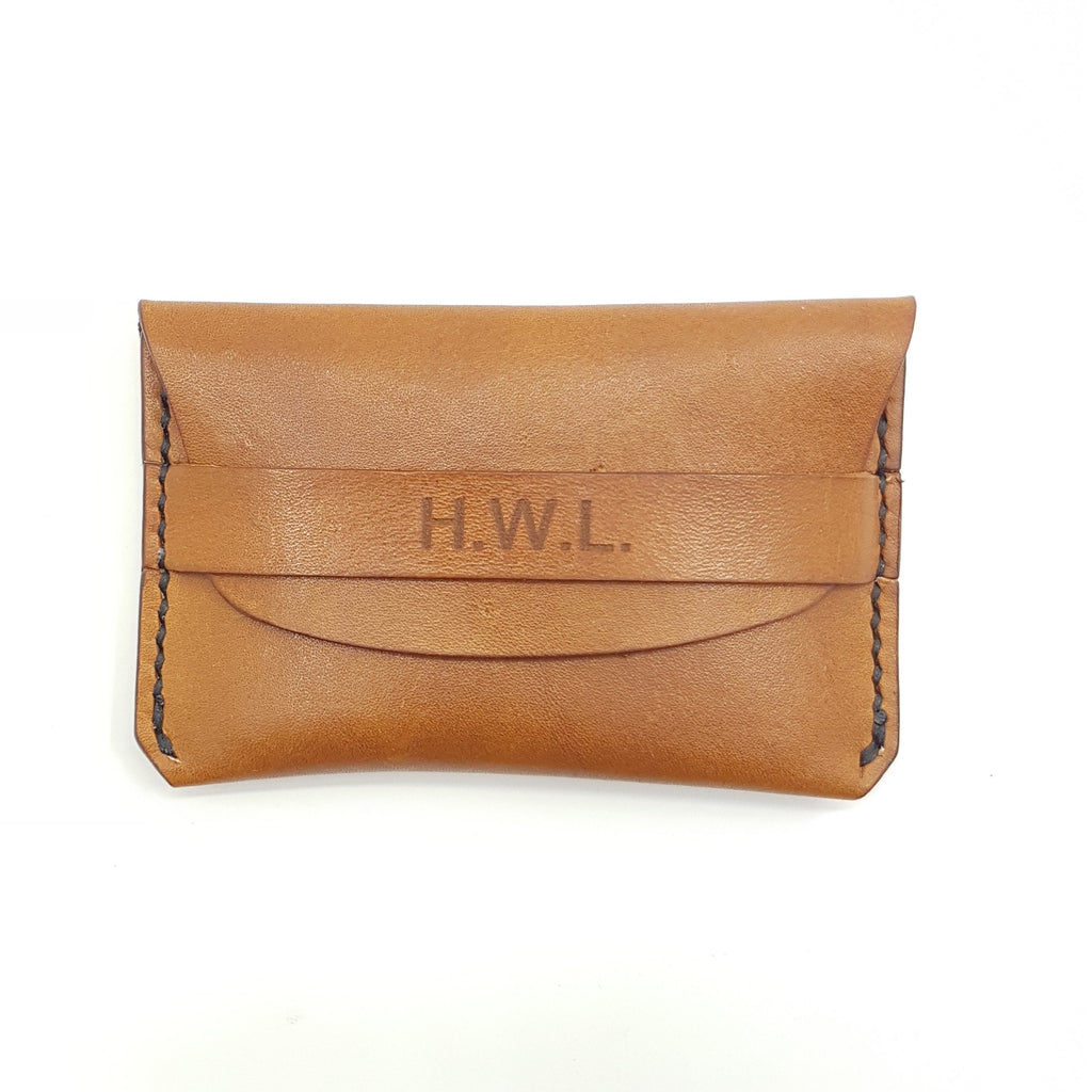 Leather Card Wallet-Full Grain Leather Card Case- Leather Card Holder-Envelope Style Card Wallet-Personalised Leather Gift-Christmas Gift