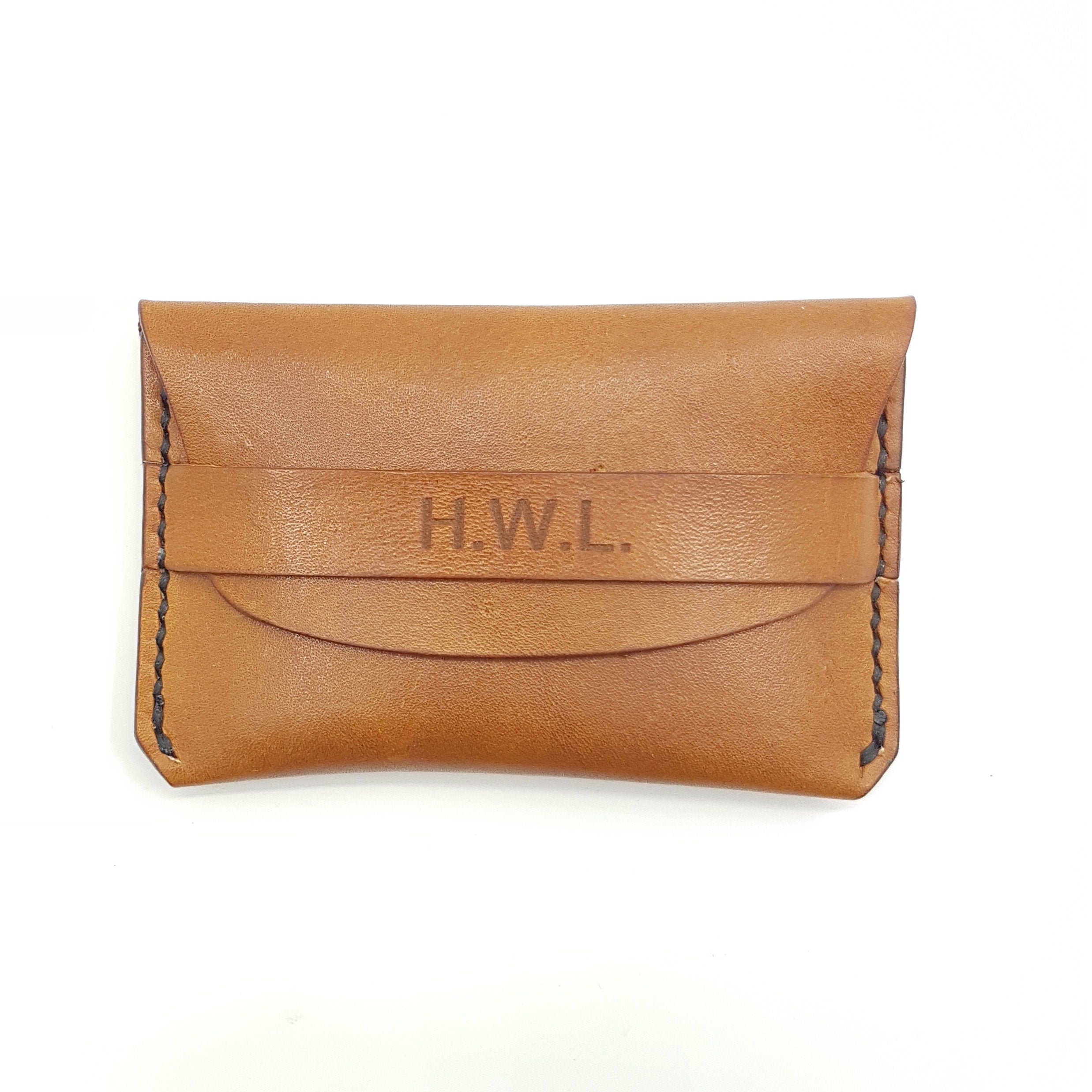 Leather Card Wallet-Full Grain Leather Card Case- Leather Card Holder-Envelope Style Card Wallet-Personalised Leather Gift-Christmas Gift