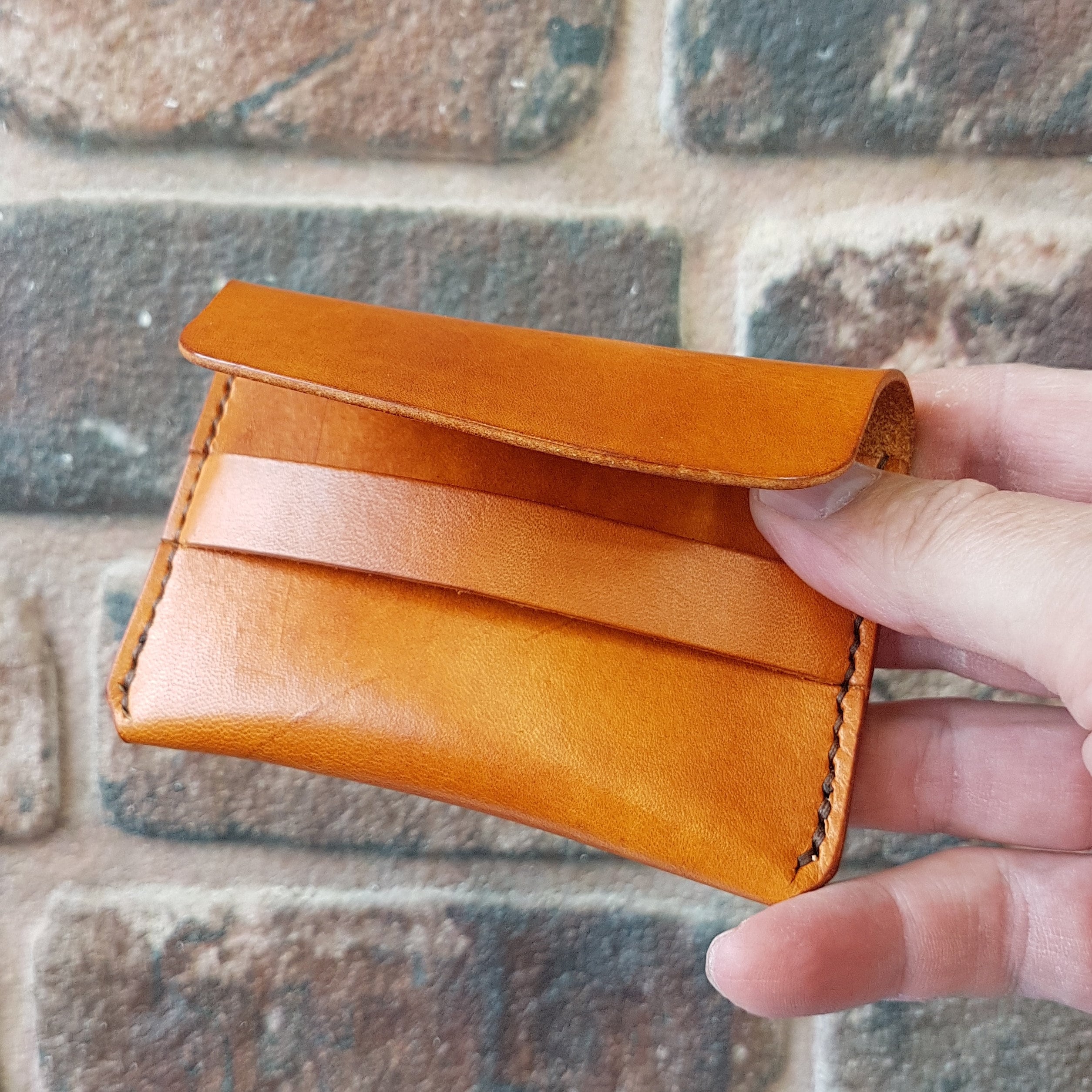 Leather Card Wallet-Full Grain Leather Card Case- Leather Card Holder-Envelope Style Card Wallet-Personalised Leather Gift-Christmas Gift