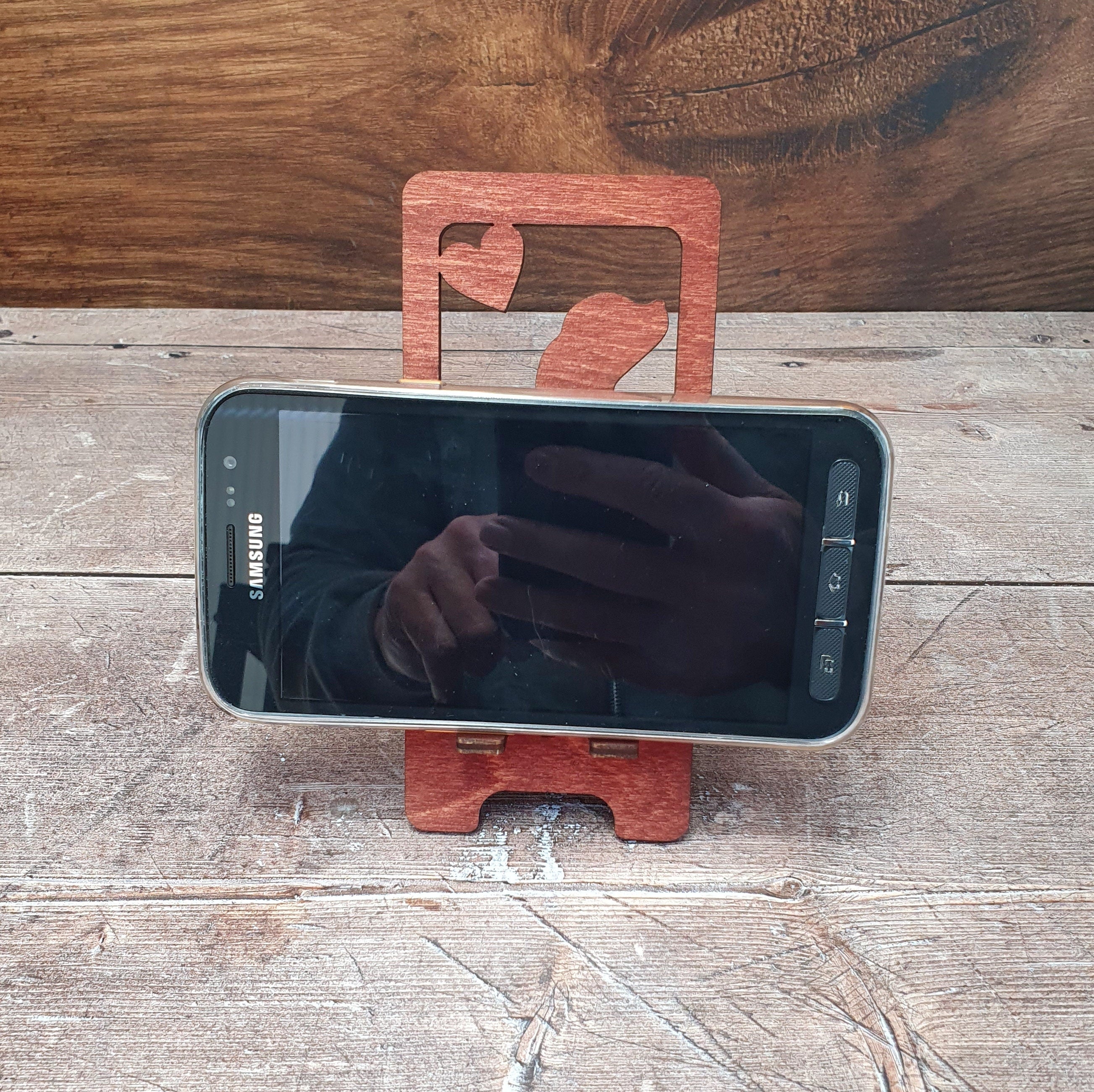 Personalised Wood Phone Stands, Phone holder Gift, Mobile Phone Stand, Collapsible Phone Stand, Birthday Gift, Fathers Day Gift