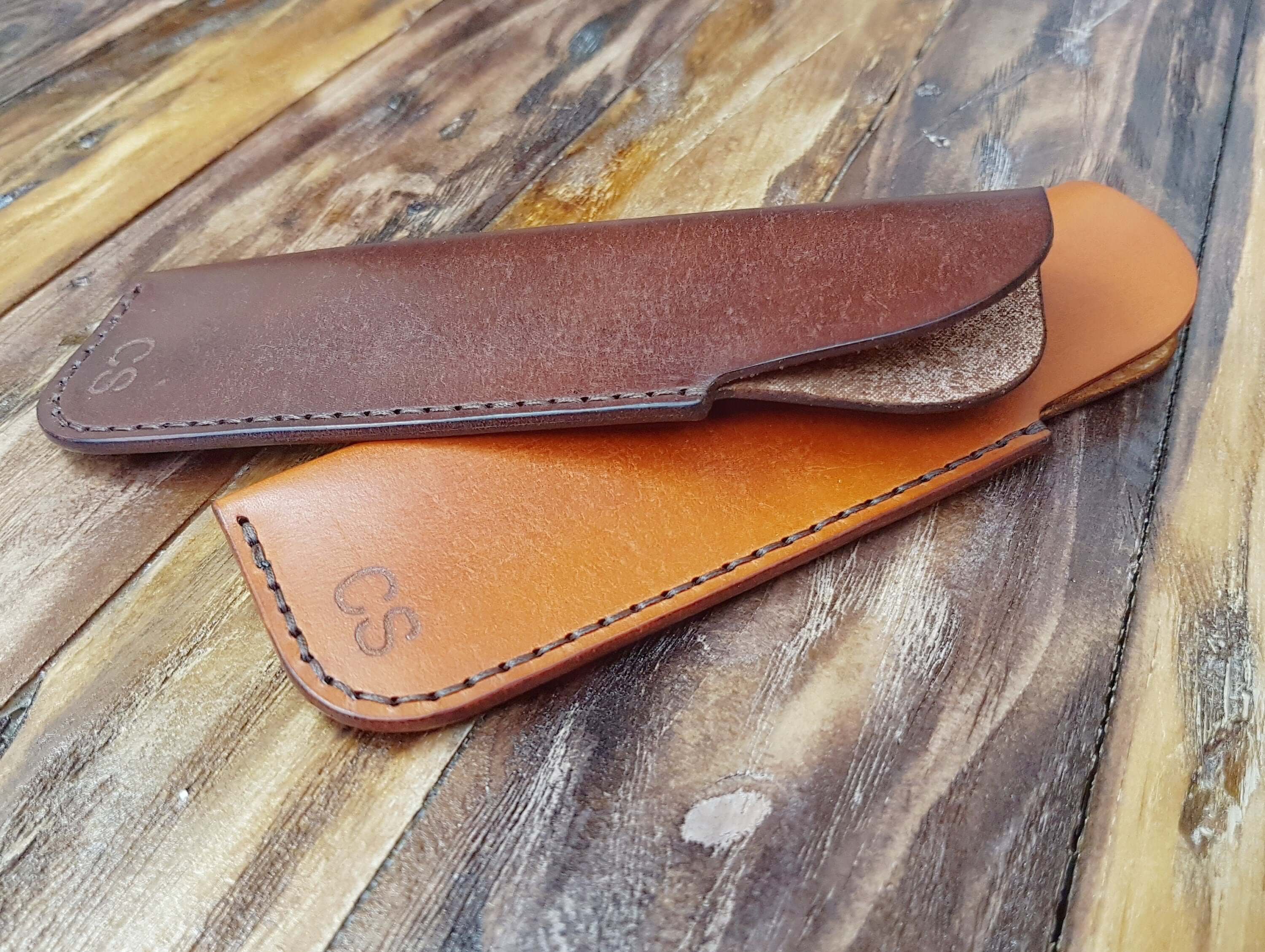 Handmade Leather Pen Sleeve: Personalized Pen Pouch, School Gift