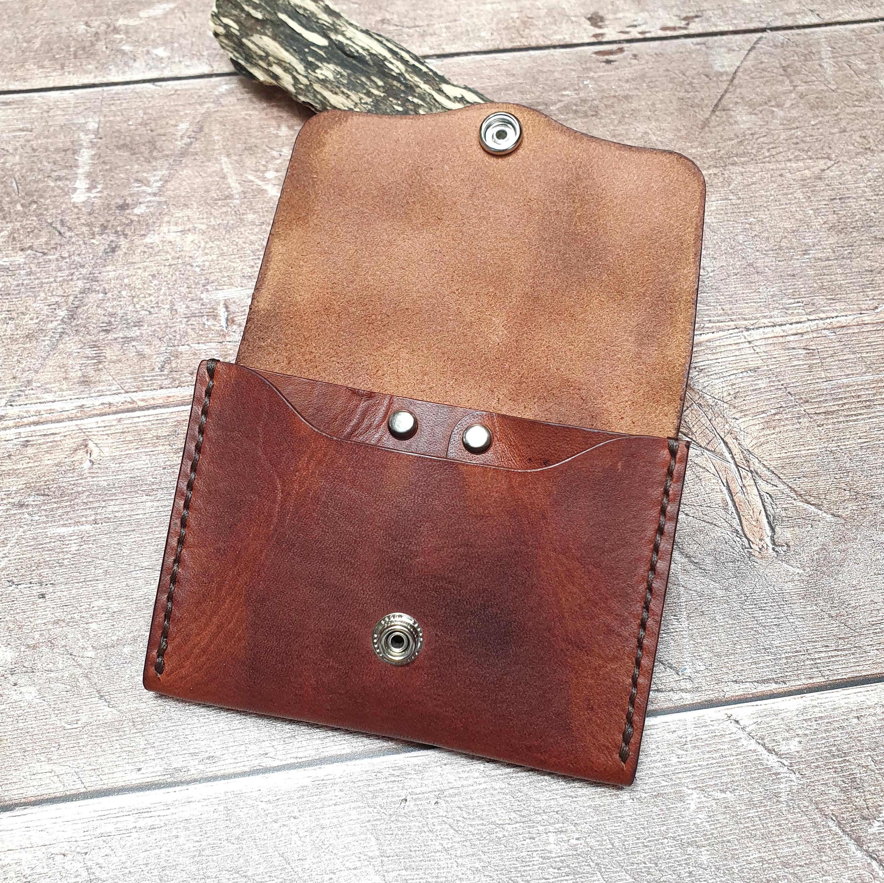 Handcrafted Leather Wallet, Card Wallet, Cash Wallet, Dual Pocket Button Closure Wallet, Personalised Wallet, Expanding Card Holder Case