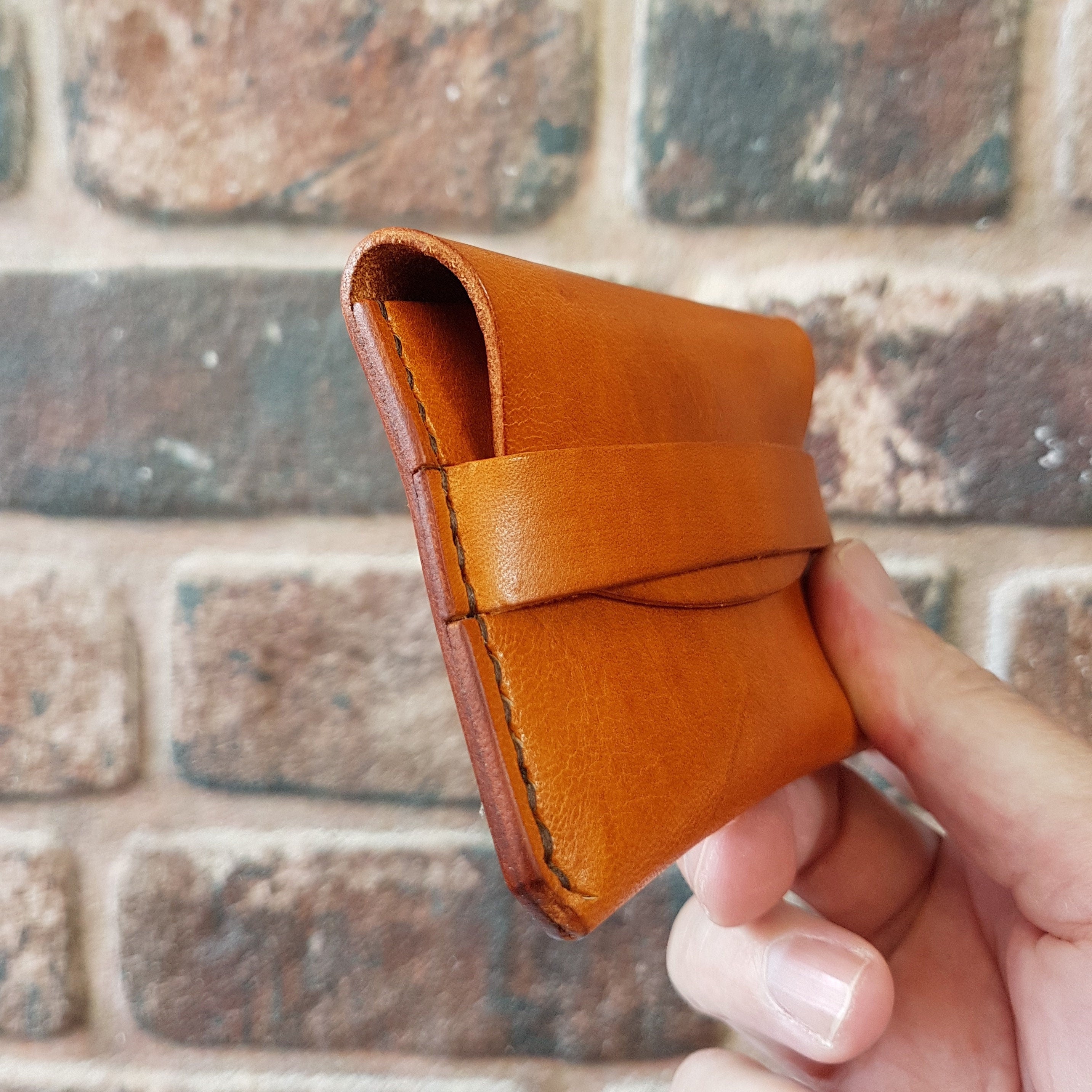 Leather Card Holder Wallet-Personalised Card Holder-Leather Credit Card Case-Envelope Style Card Wallet-Leather Business card Holder
