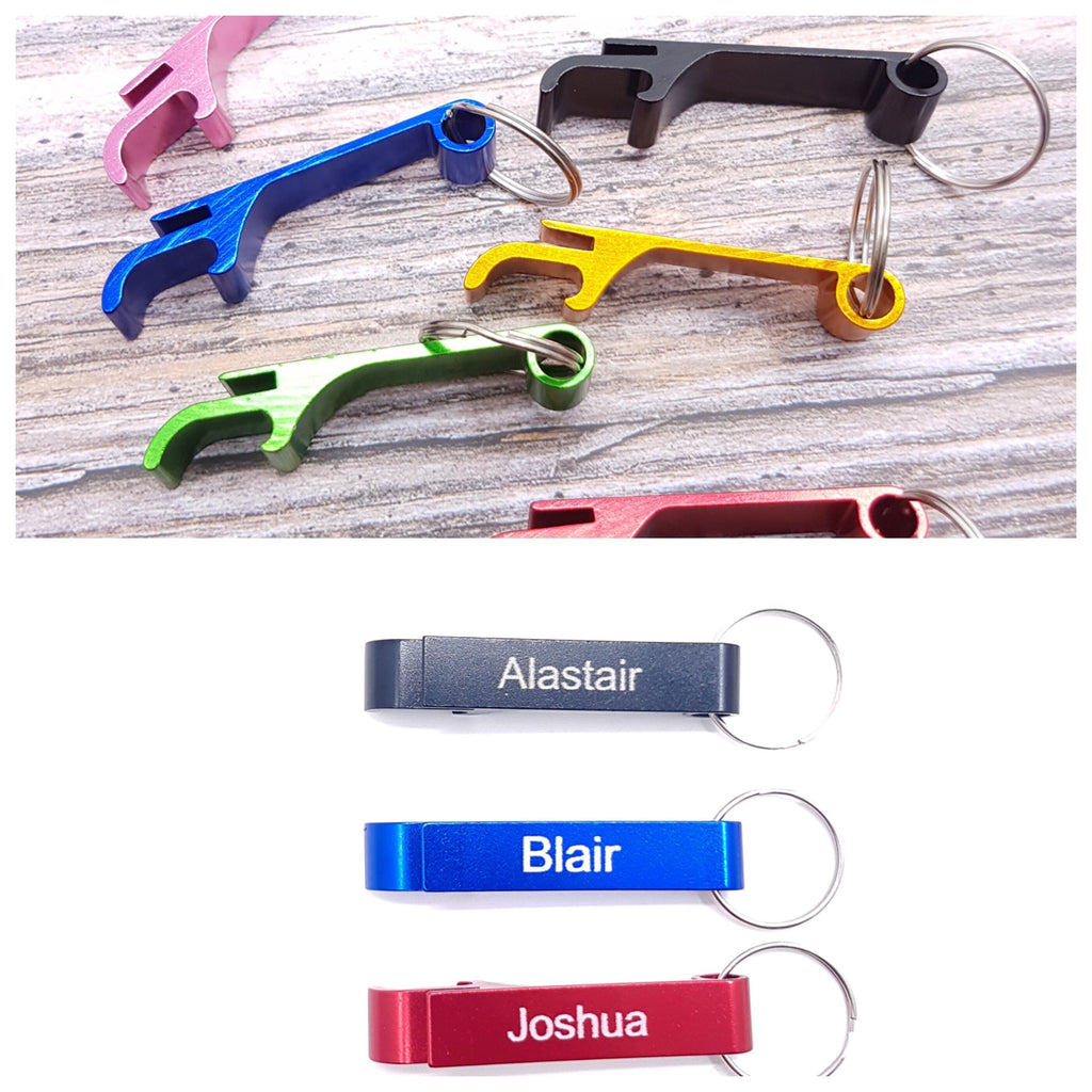 Personalized Aluminum Bottle Opener Keyring: Compact Can & Jar Opener
