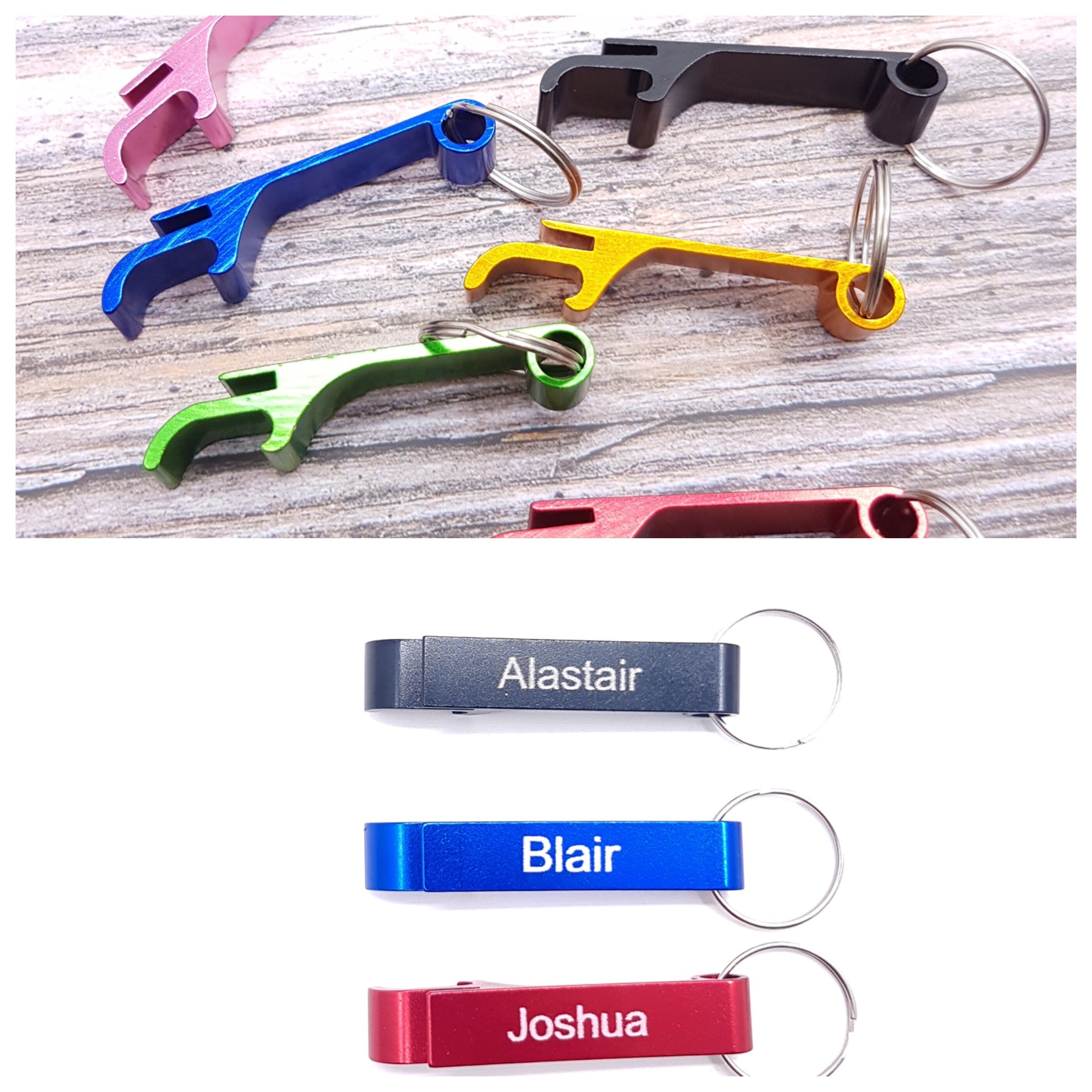 Personalized Aluminum Bottle Opener Keyring: Compact Can & Jar Opener