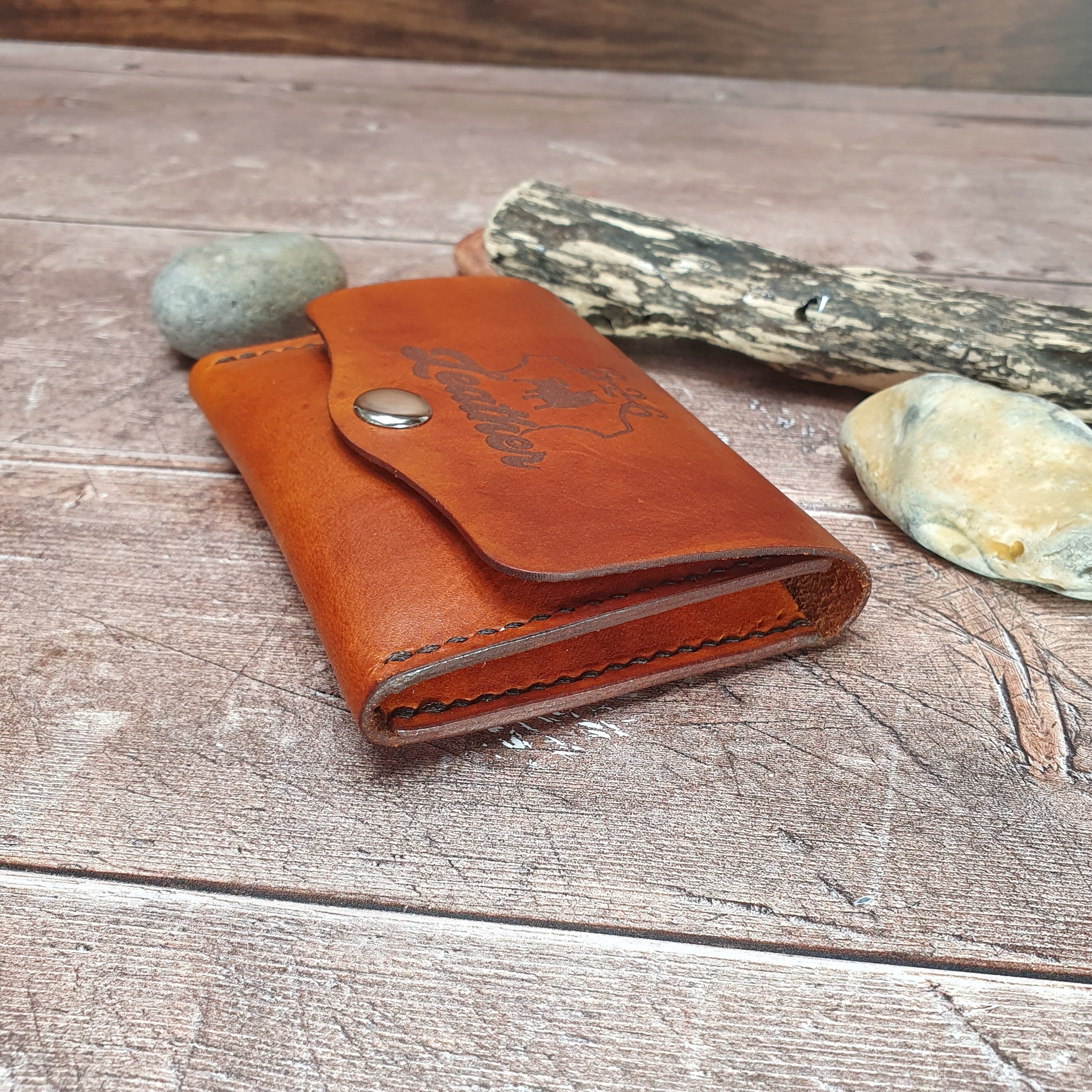Handcrafted Leather Wallet, Card Wallet, Cash Wallet, Dual Pocket Button Closure Wallet, Personalised Wallet, Expanding Card Holder Case