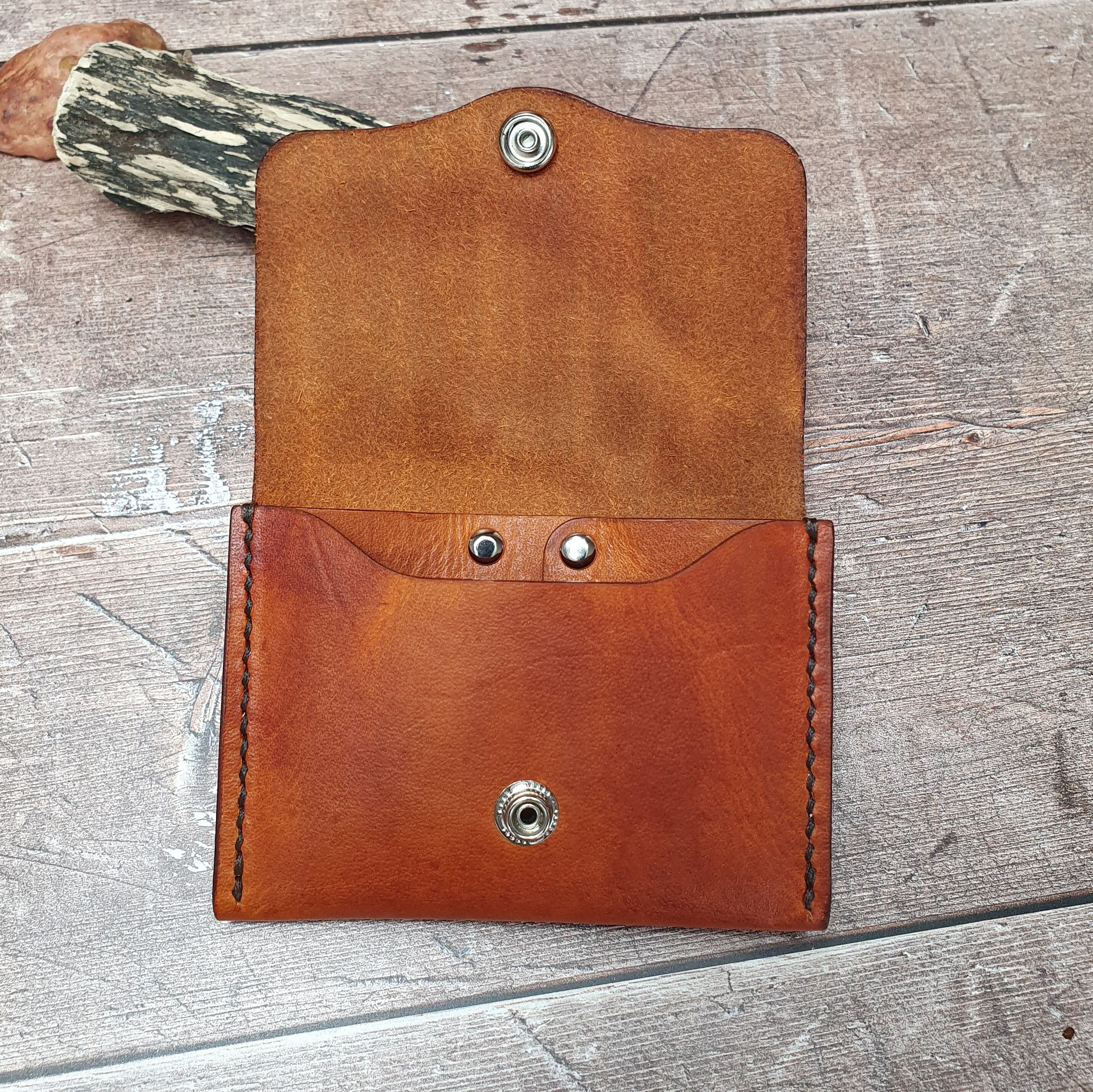 Handcrafted Leather Wallet, Card Wallet, Cash Wallet, Dual Pocket Button Closure Wallet, Personalised Wallet, Expanding Card Holder Case
