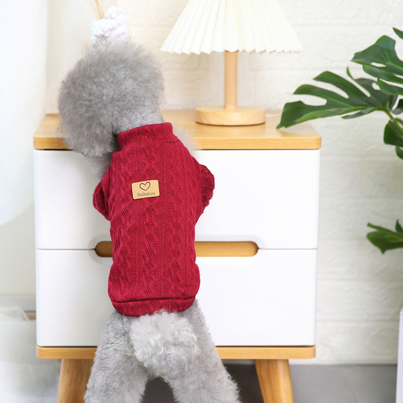 Wool Dog Sweater Warm Autumn Winter Clothing for Small Dogs Pet Supplies