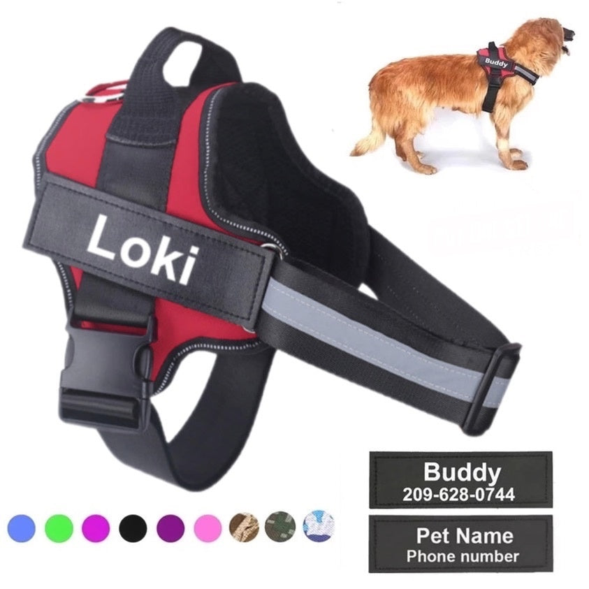 Personalised No-Pull Dog Harness with Reflective Strip