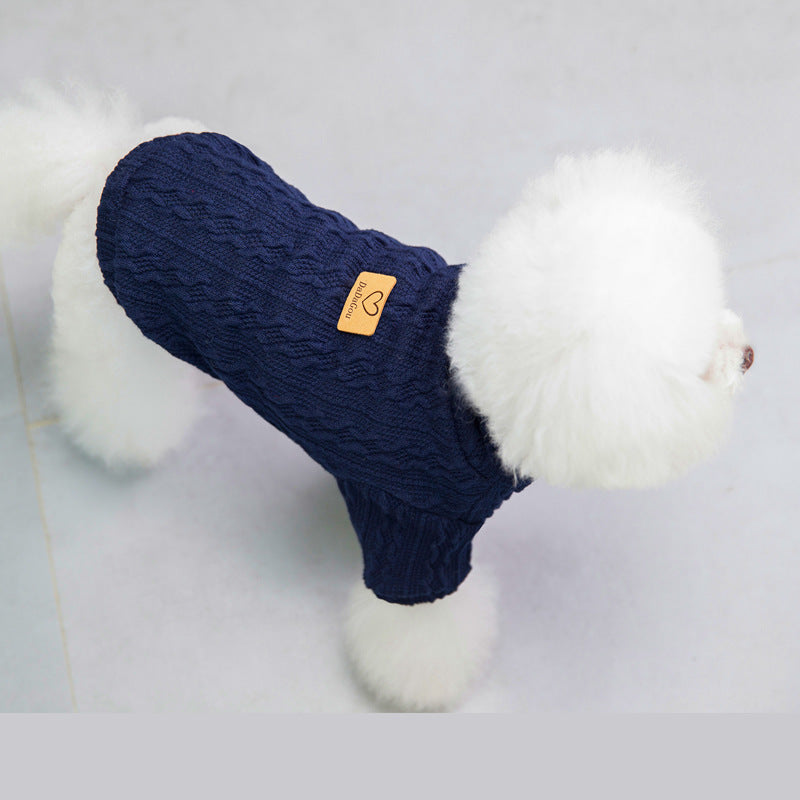 Wool Dog Sweater Warm Autumn Winter Clothing for Small Dogs Pet Supplies