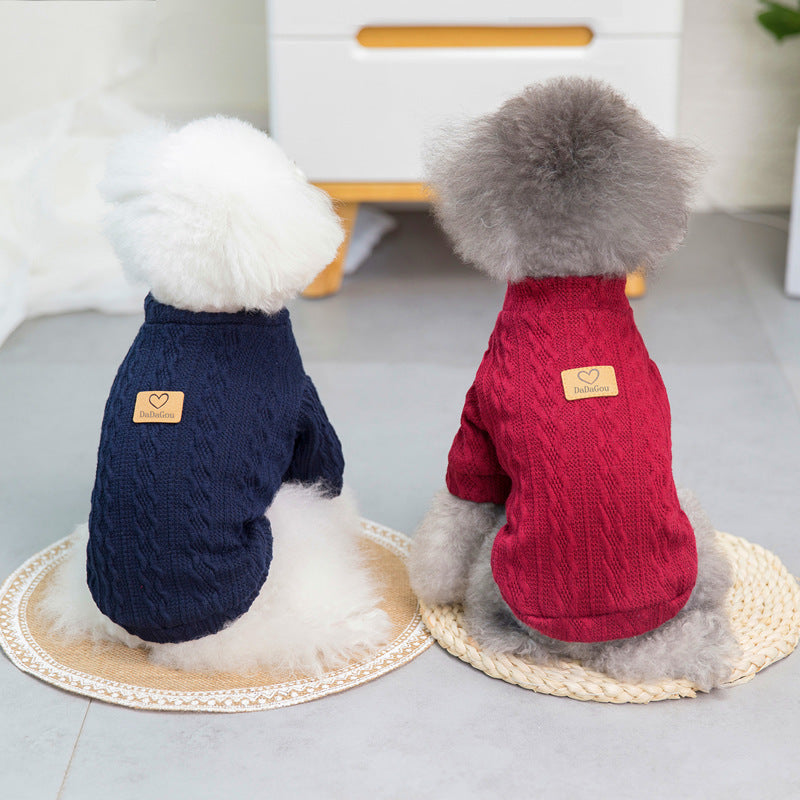 Wool Dog Sweater Warm Autumn Winter Clothing for Small Dogs Pet Supplies