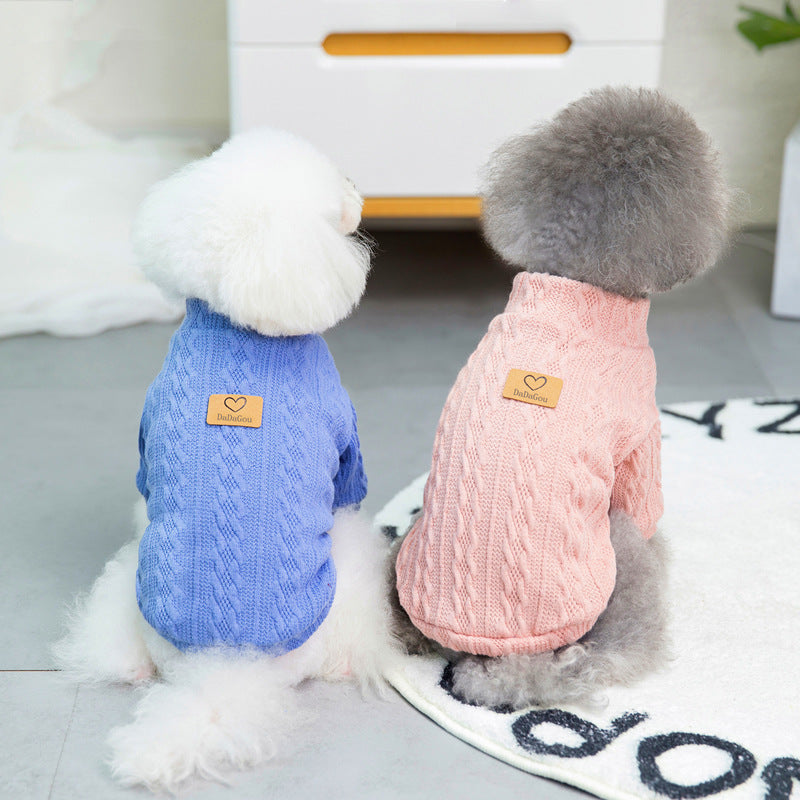 Wool Dog Sweater Warm Autumn Winter Clothing for Small Dogs Pet Supplies
