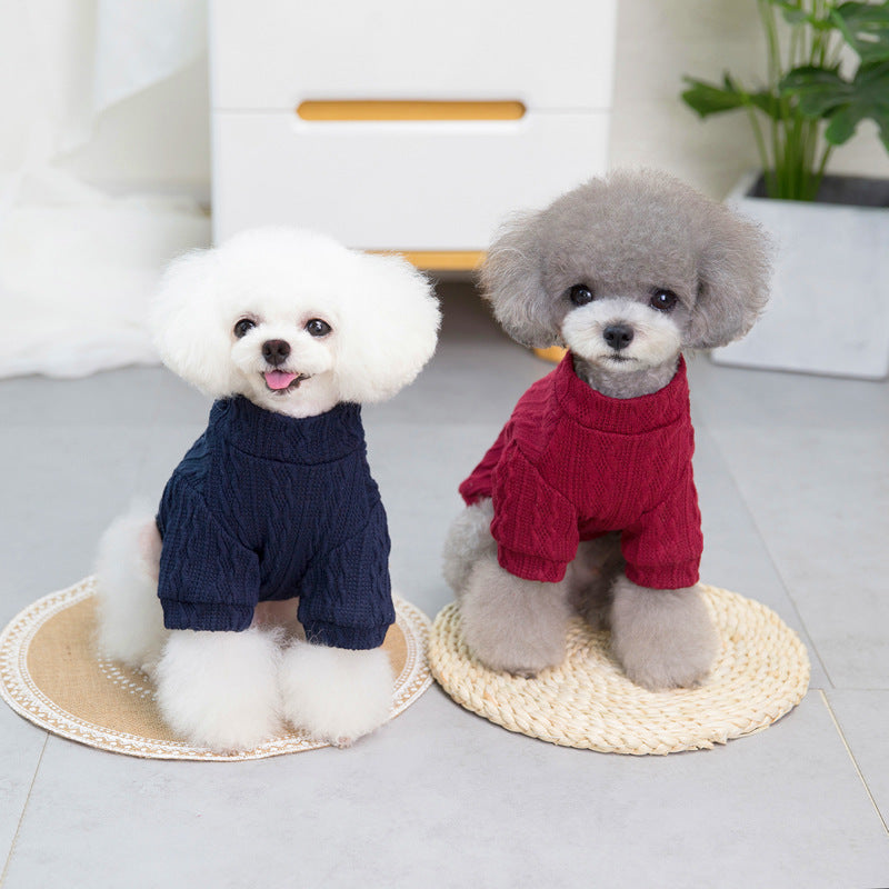 Wool Dog Sweater Warm Autumn Winter Clothing for Small Dogs Pet Supplies