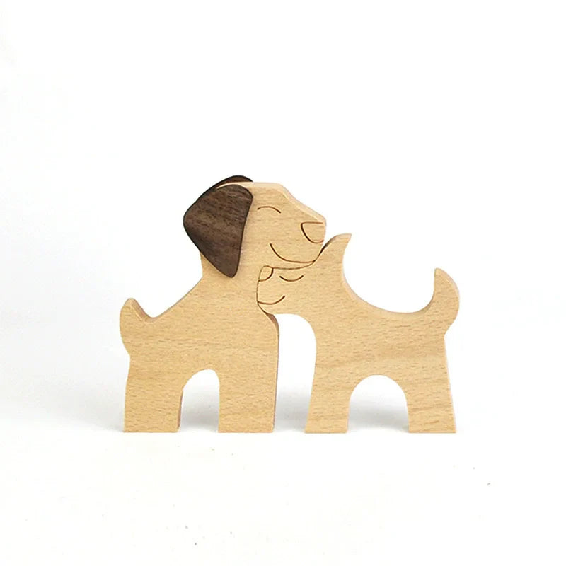 Personalised Wooden Human & Dog Figurine – Custom Handmade Ornament Gift