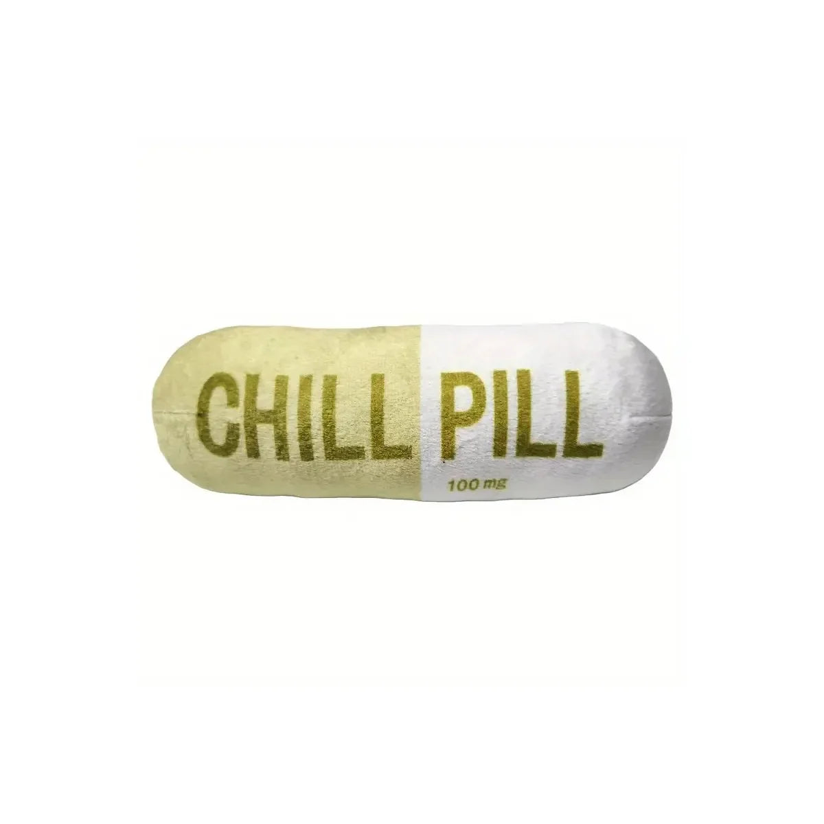 Interactive Plush “Chill Pill” Dog Toy with Squeaker – Soft Bite-Resistant Chew Toy for Pets