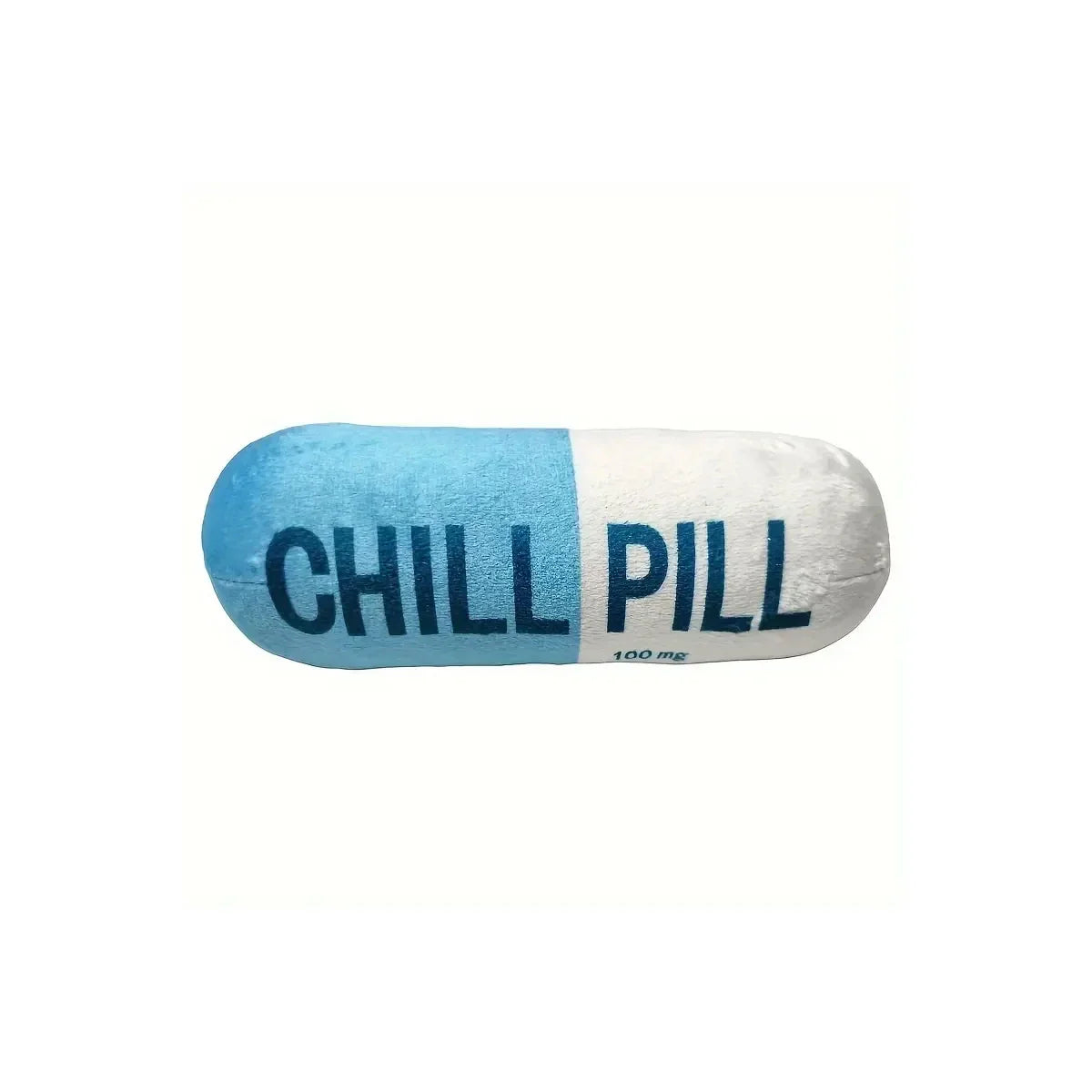 Interactive Plush “Chill Pill” Dog Toy with Squeaker – Soft Bite-Resistant Chew Toy for Pets